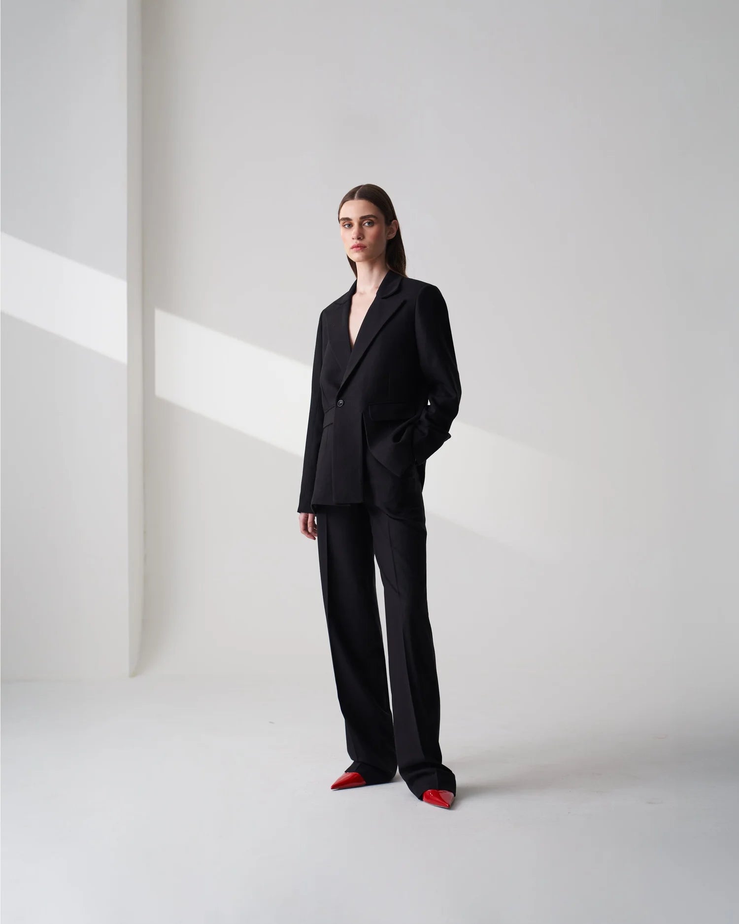 Wool Blend Twill Trousers