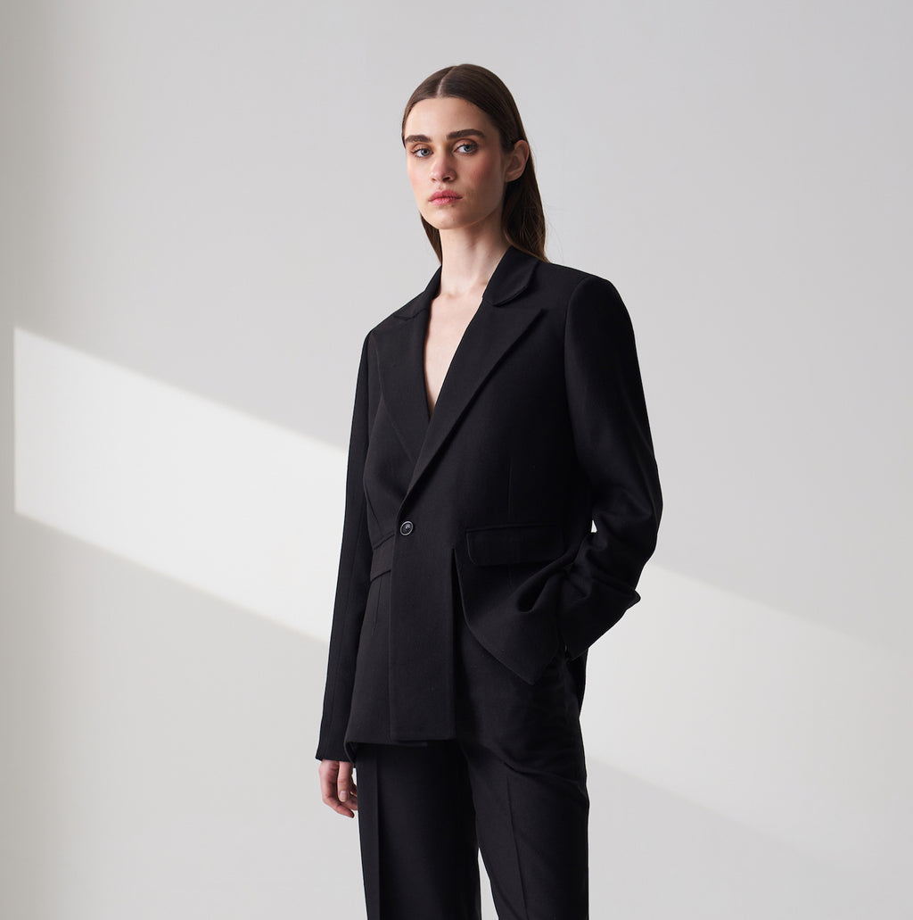 Black Wool Blend Jacket
