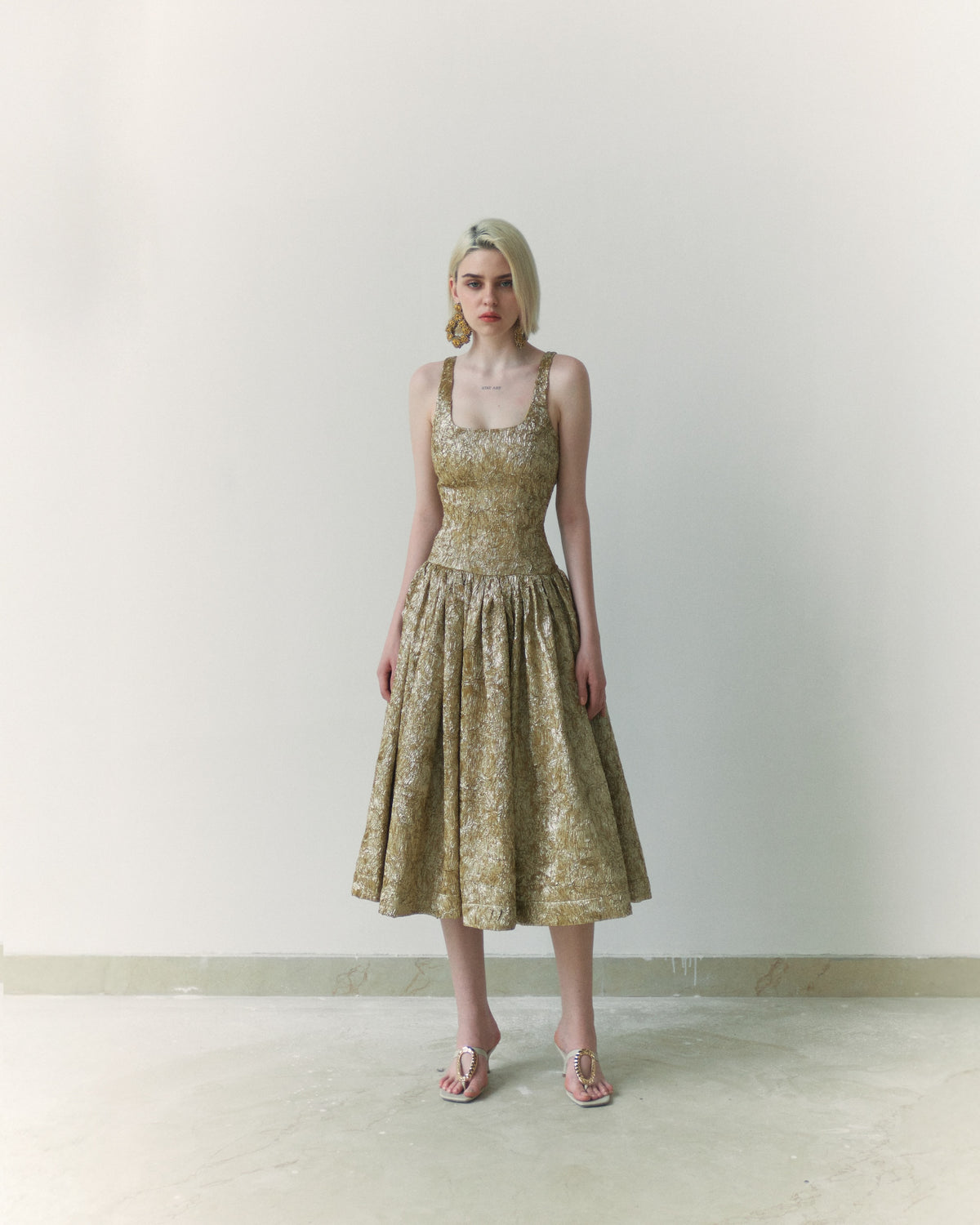 Golden Midi Dress
