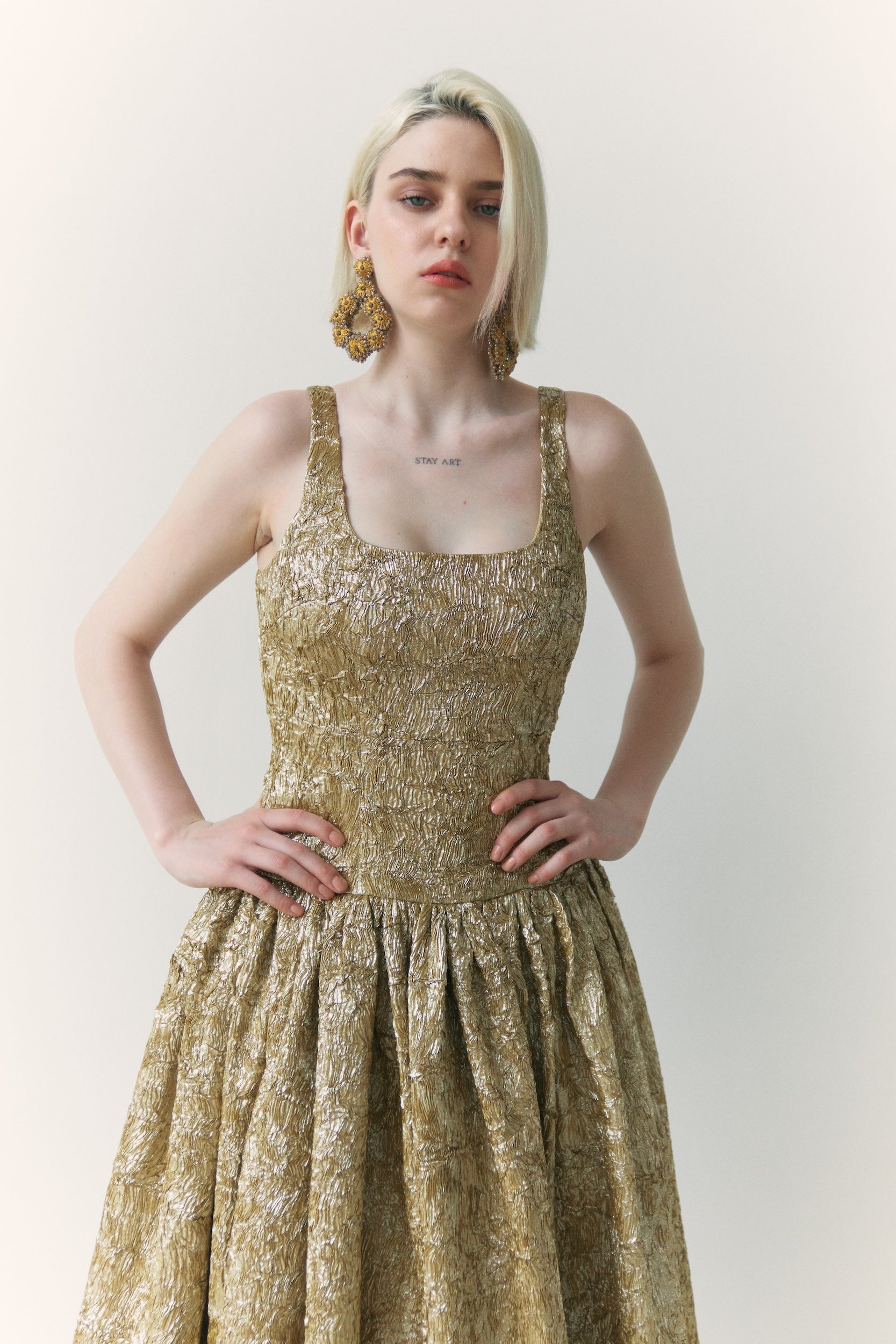 Golden Midi Dress