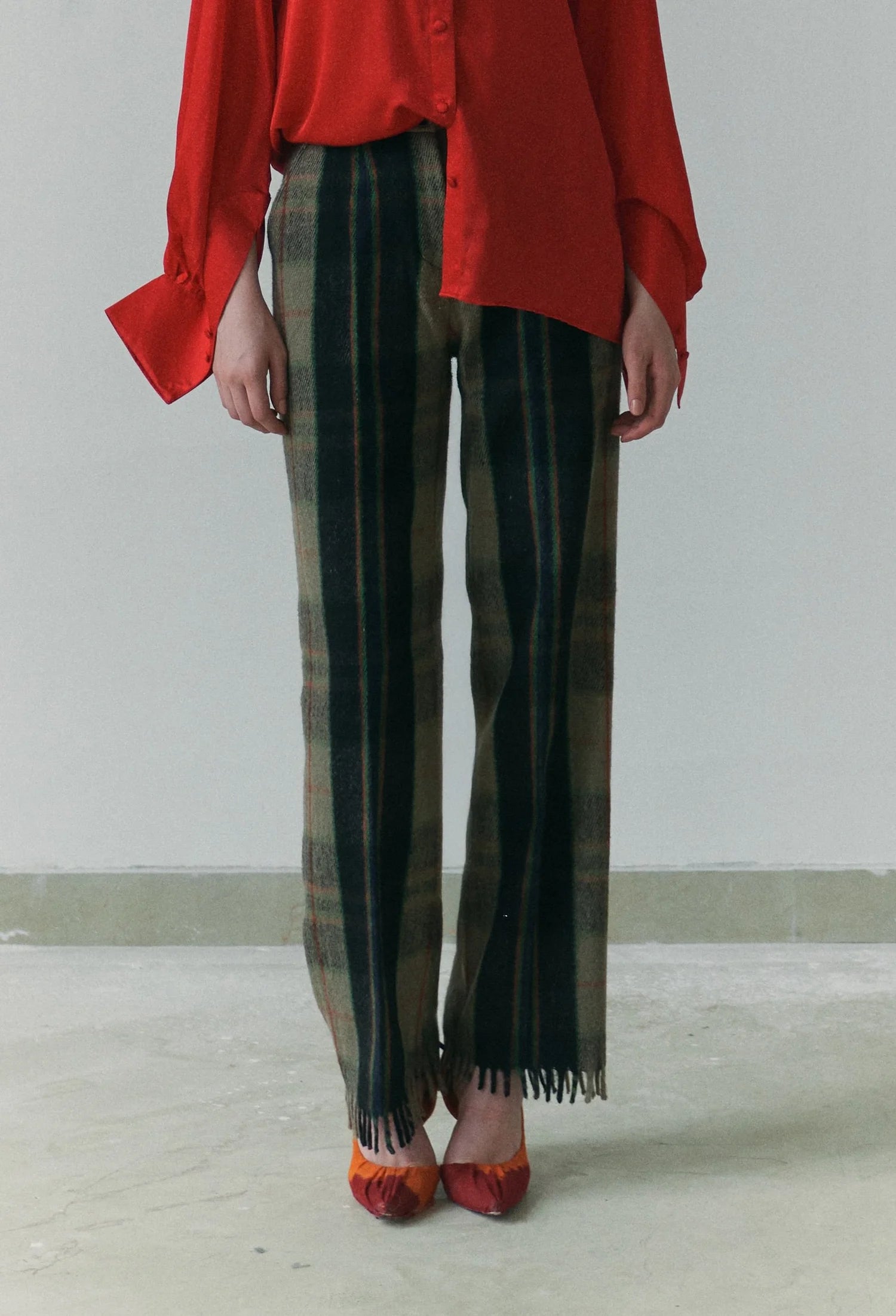 Khadi Kambal Fringe Wool Trousers