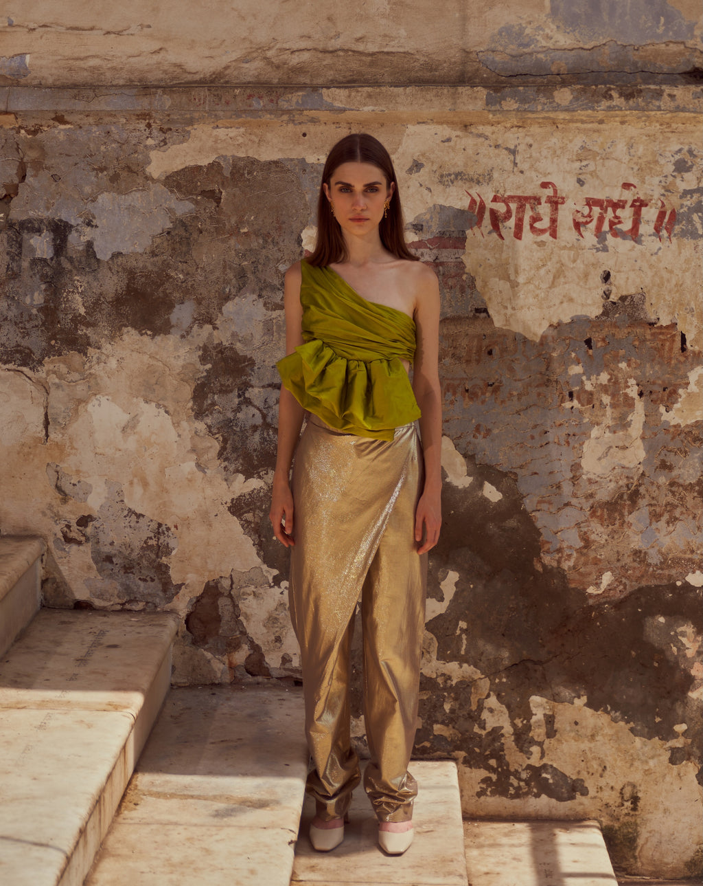 Green Taffeta Top