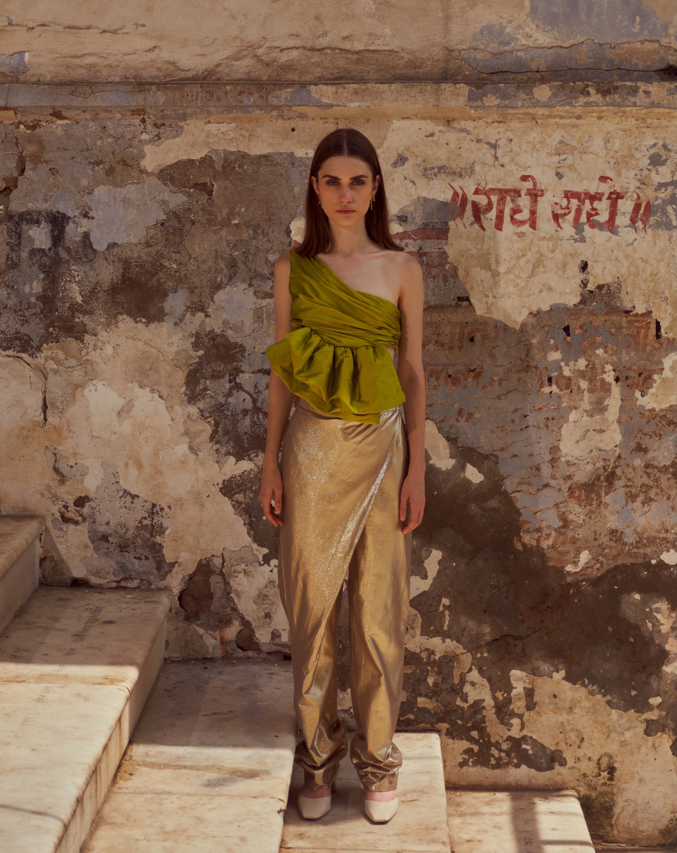 Green Taffeta Top