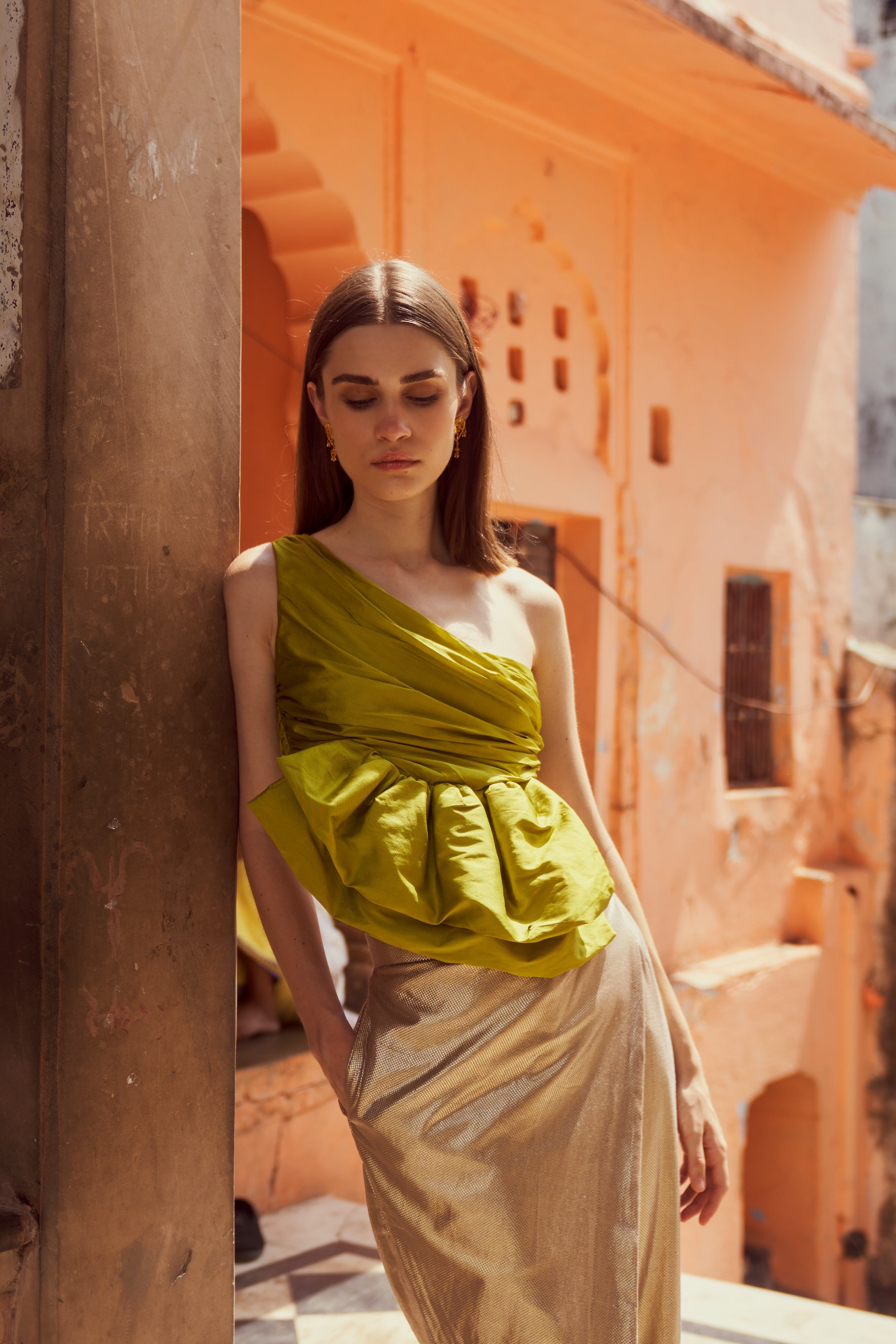 Green Taffeta Top
