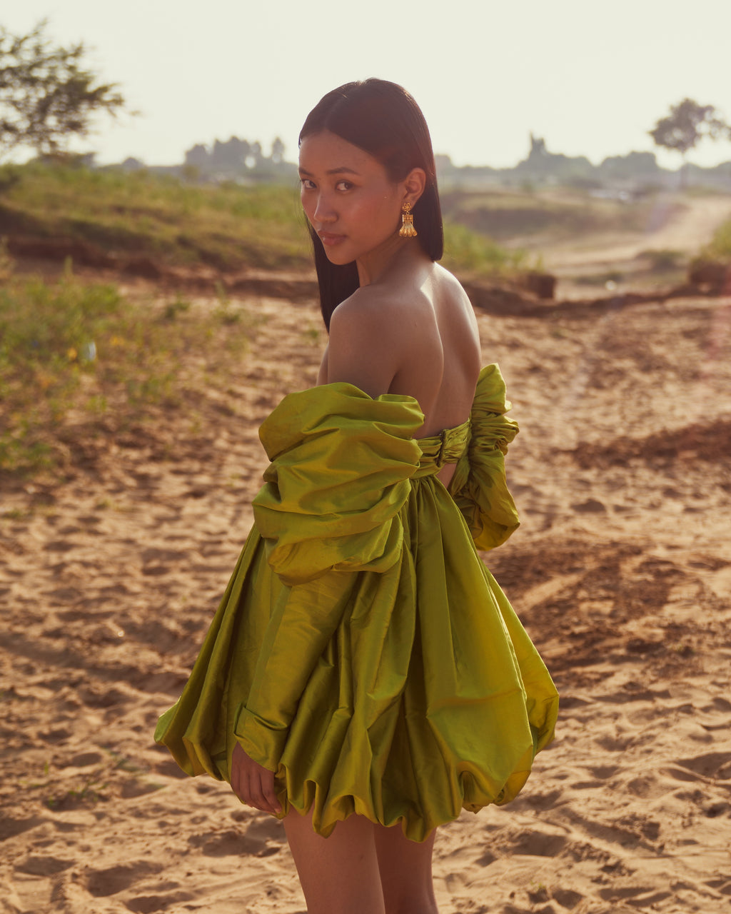 Green Taffeta Dress