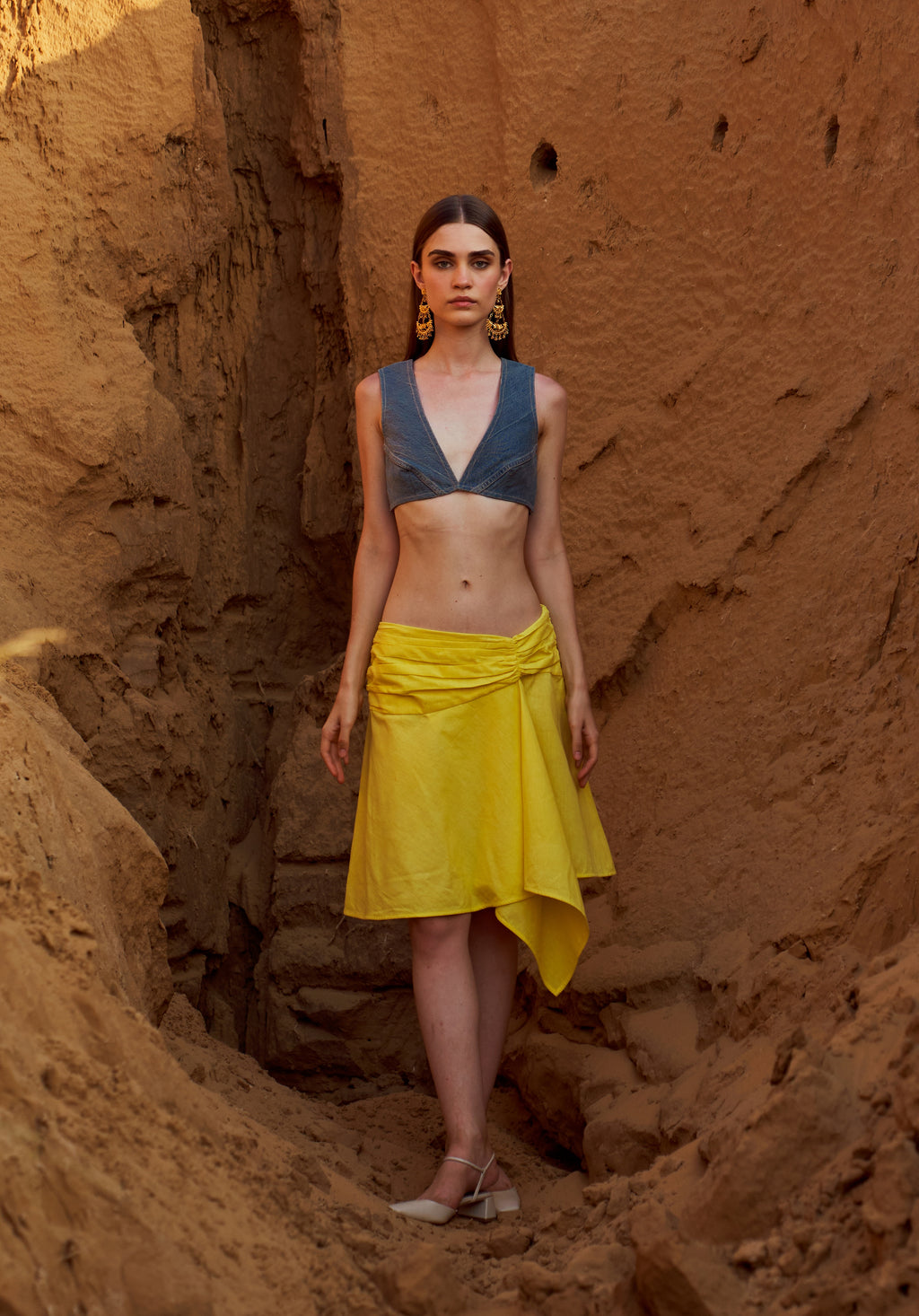 Yellow Handwoven Cotton Skirt