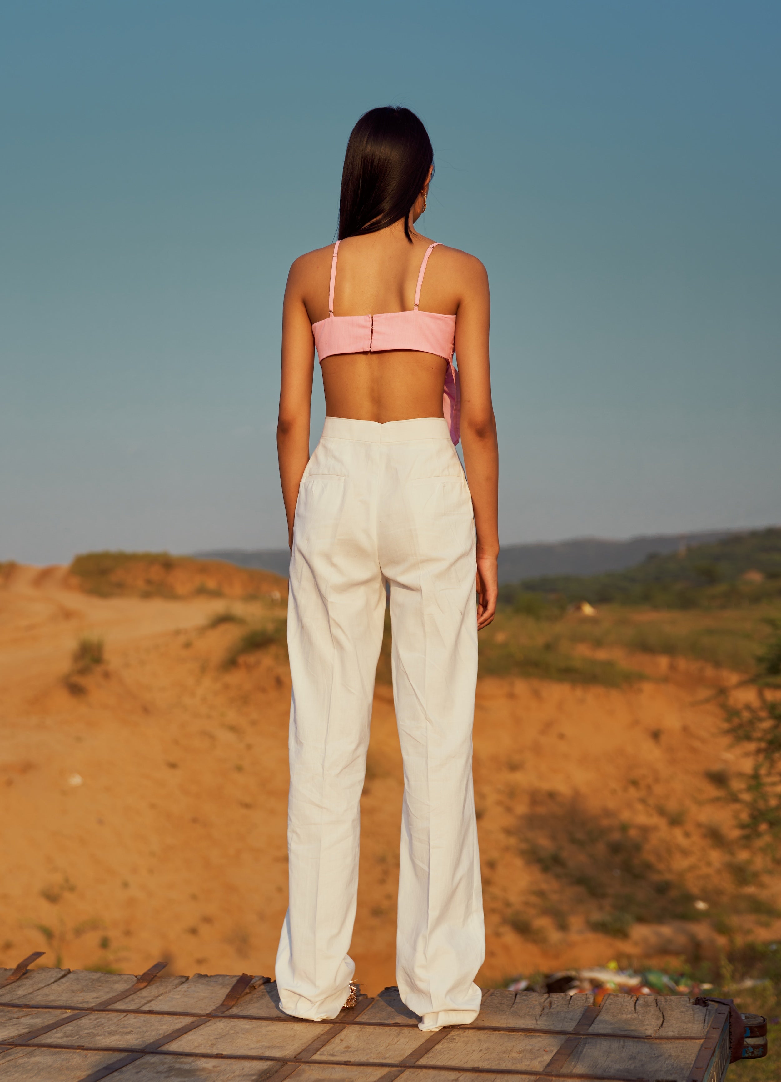 Pink Handwoven Cotton Bralette