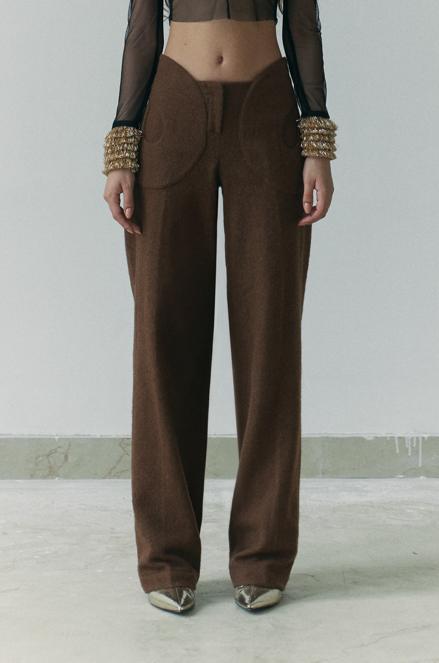 Jalebi Khadi Shawl Wool Trousers
