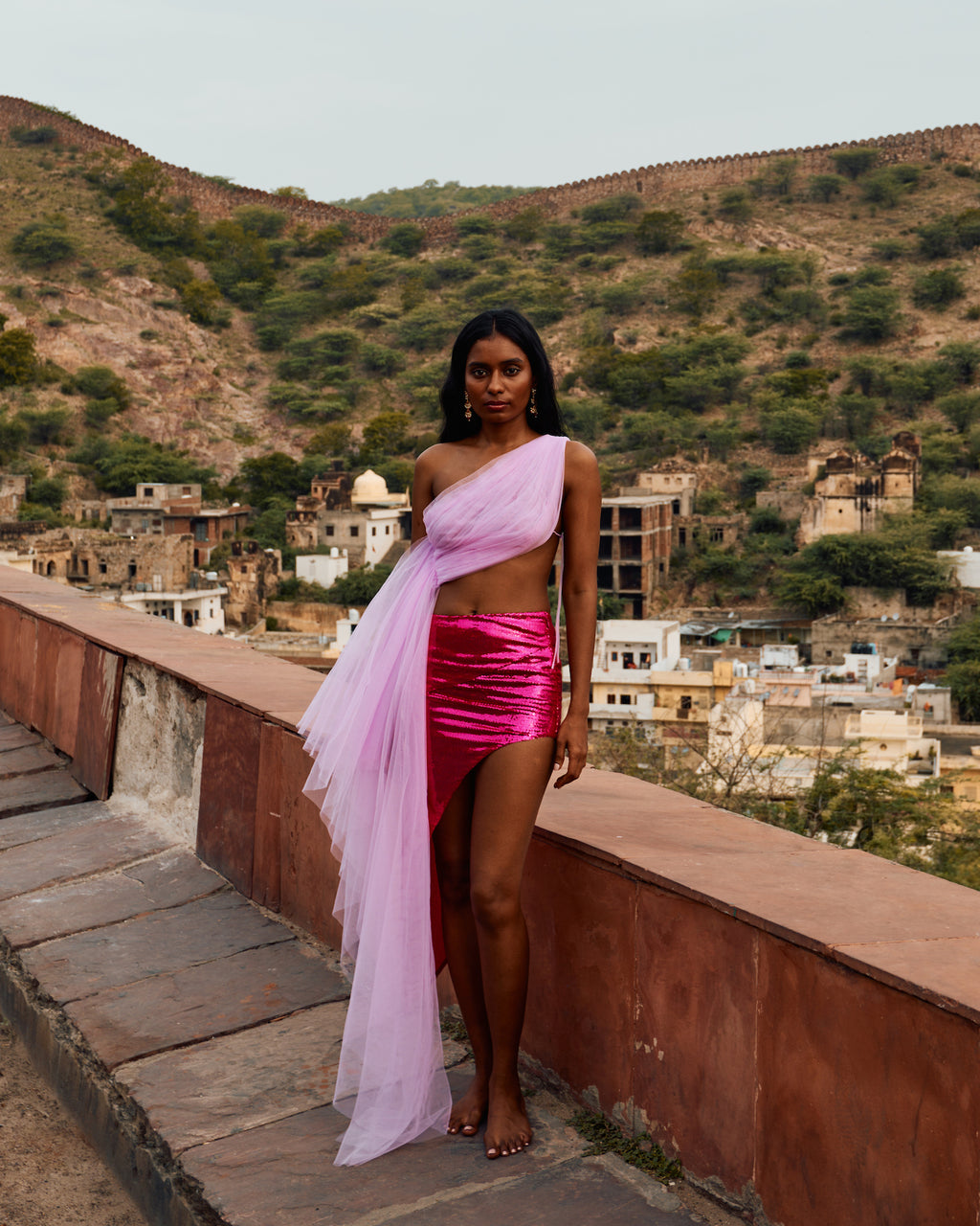 Asymmetrical Sequin Skirt