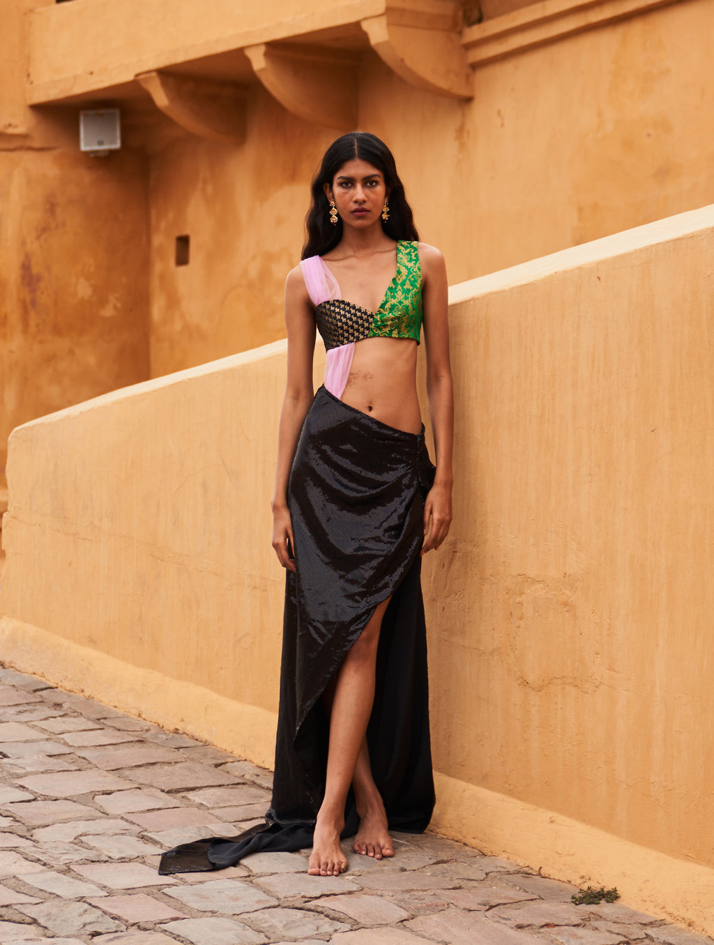 Brocade Tulle Gown