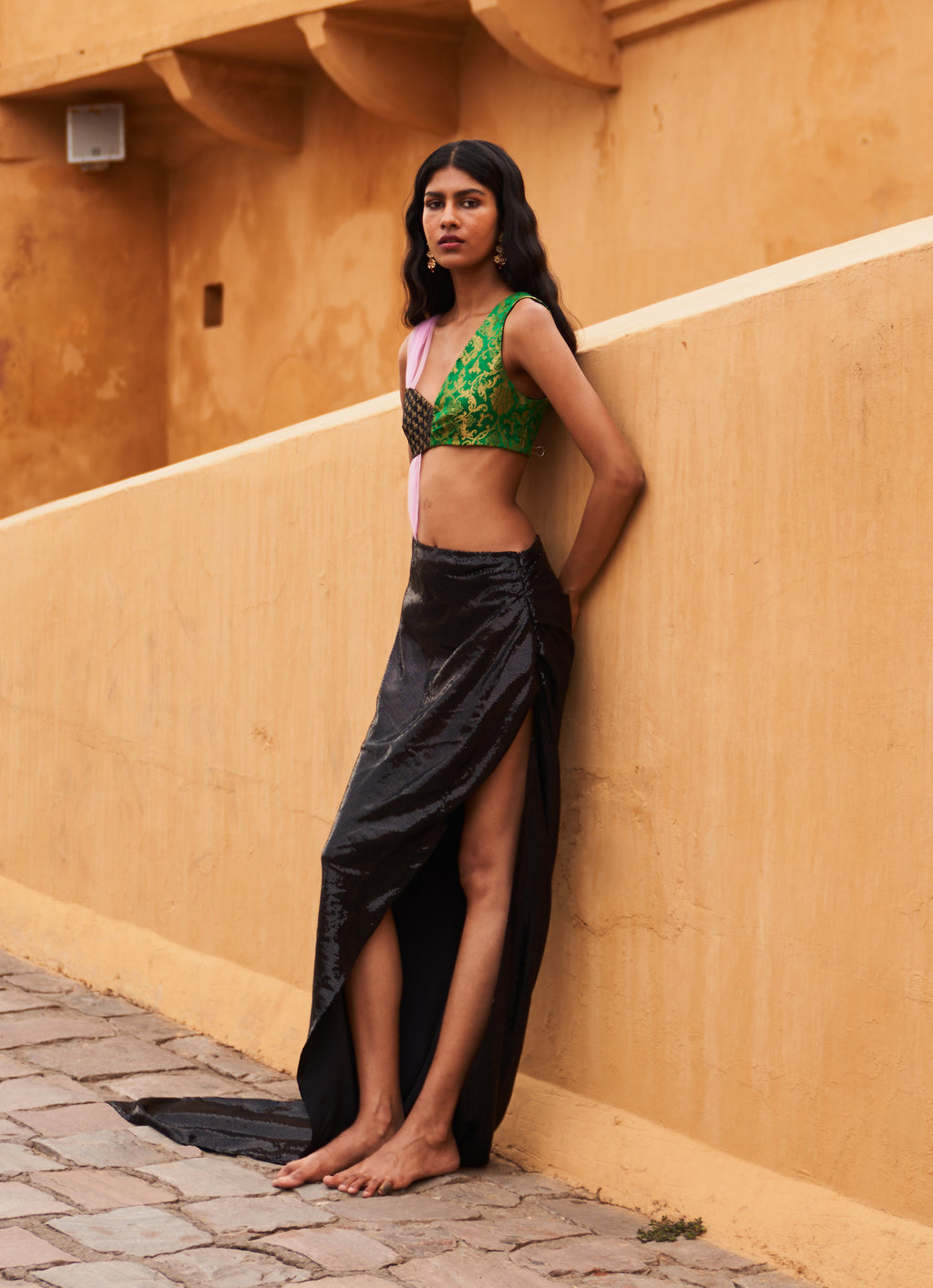 Brocade Tulle Gown