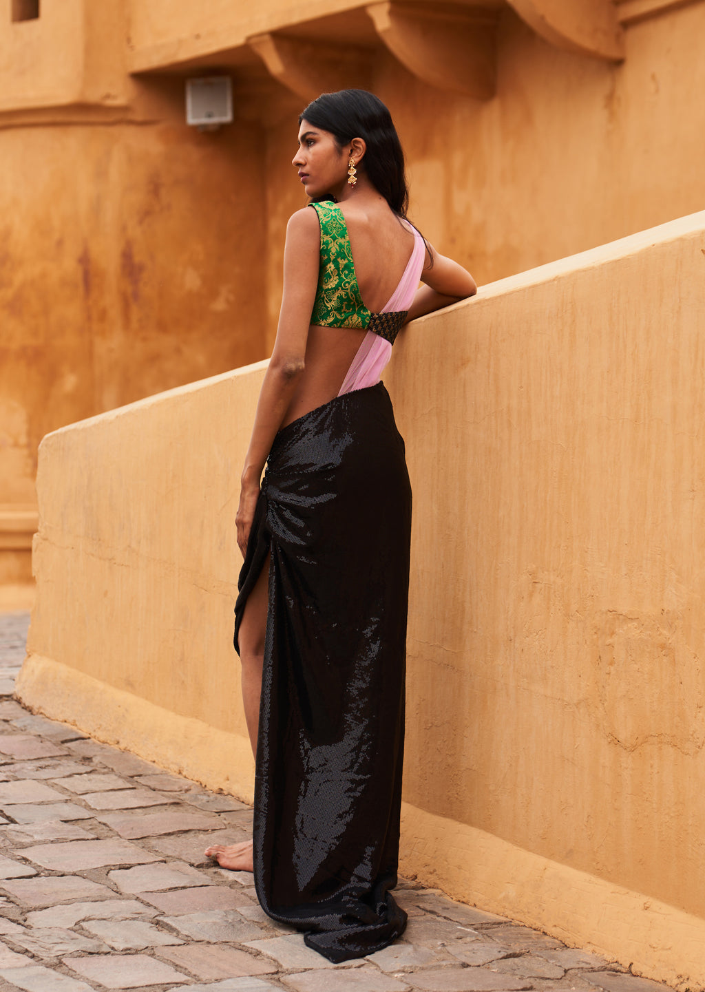 Brocade Tulle Gown