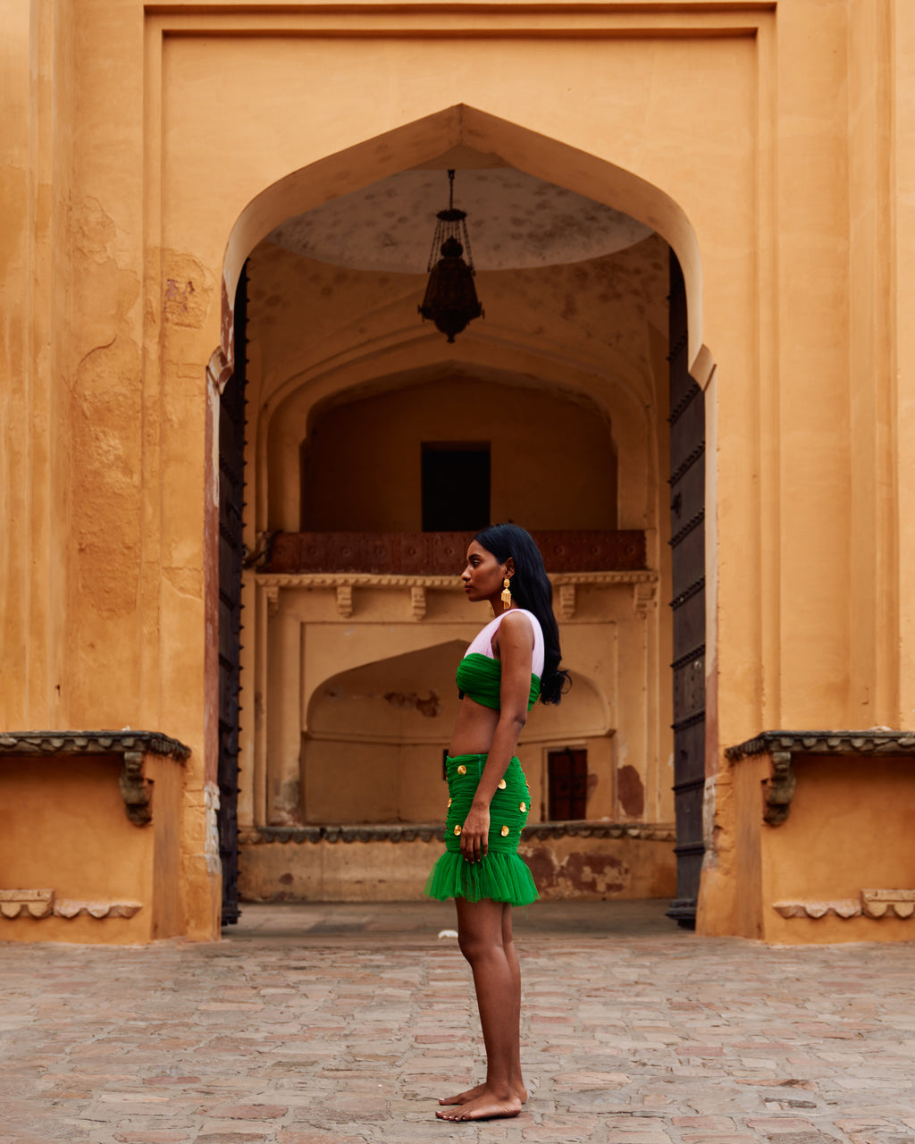 Green Bijya Tulle Skirt