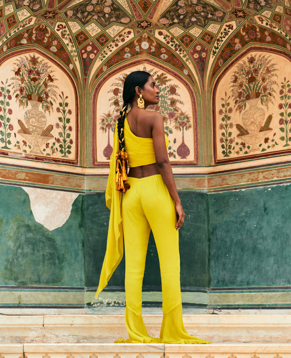 Yellow Silk Chiffon Top