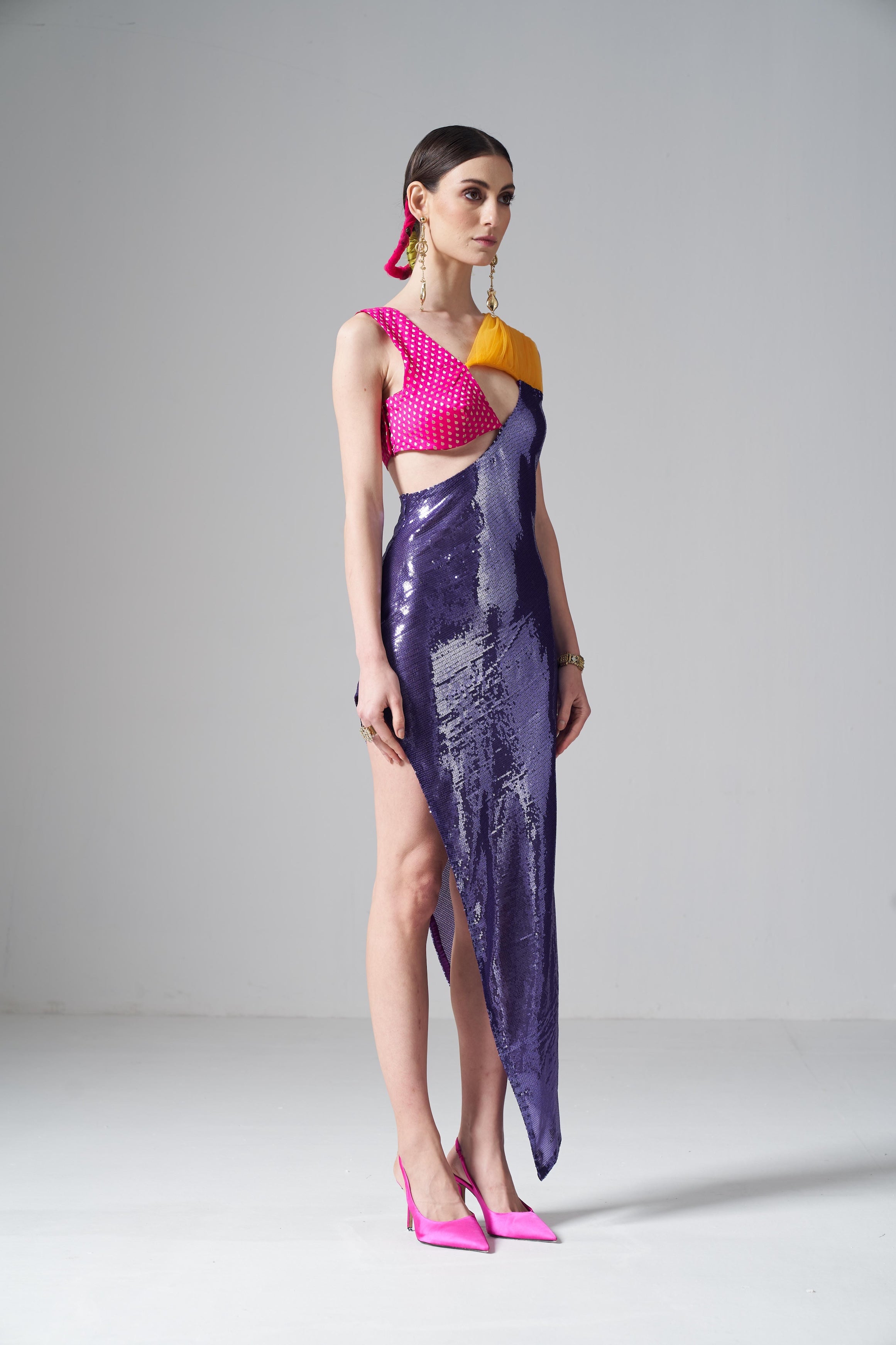 multicolor sequin dress Dolce & Gabbana Holographic Mini SEYMAYKA Military/Marine Ball Multicolor Sequin Dress SZABO
