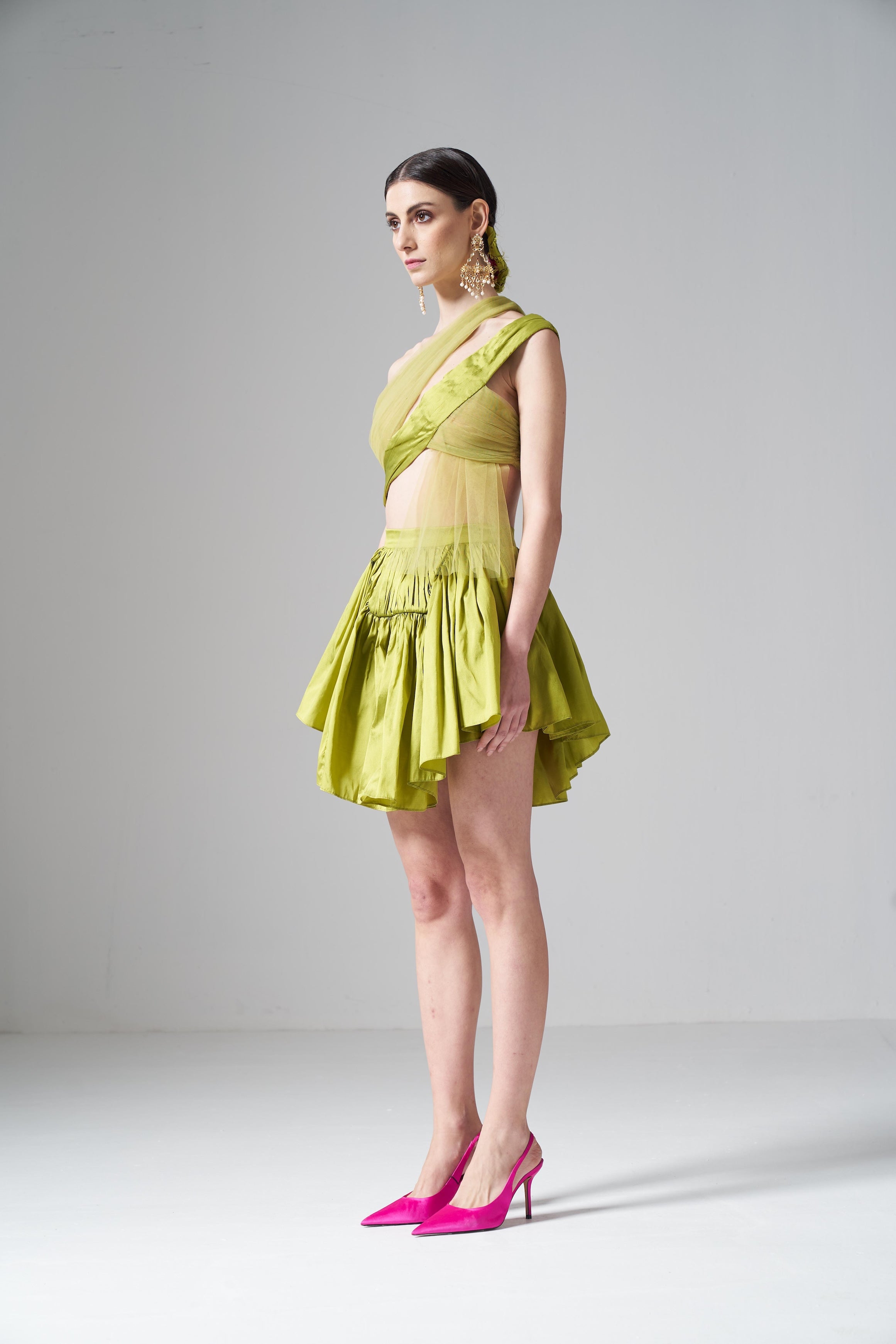 Green Taffeta Top