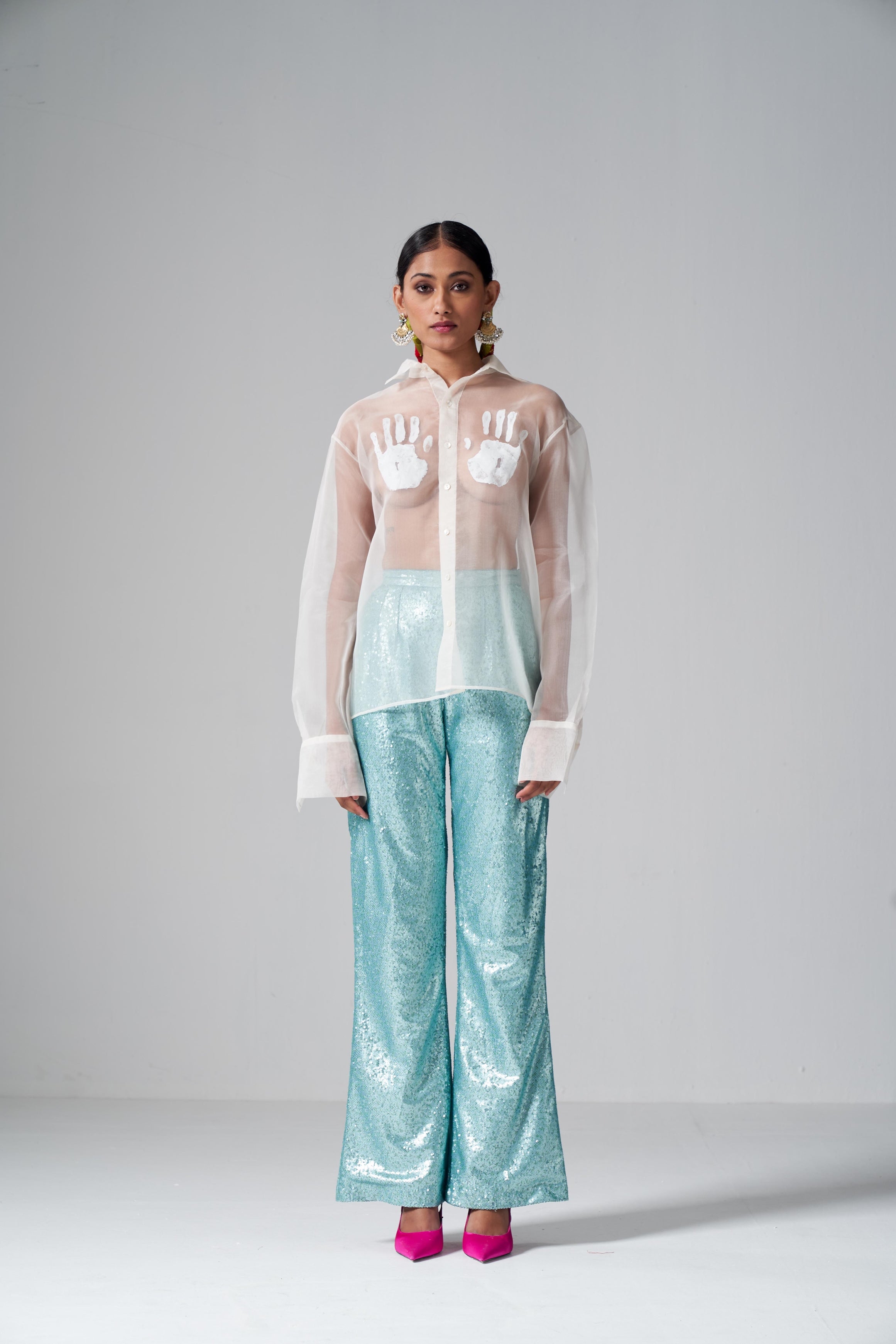 Handprint Organza Shirt