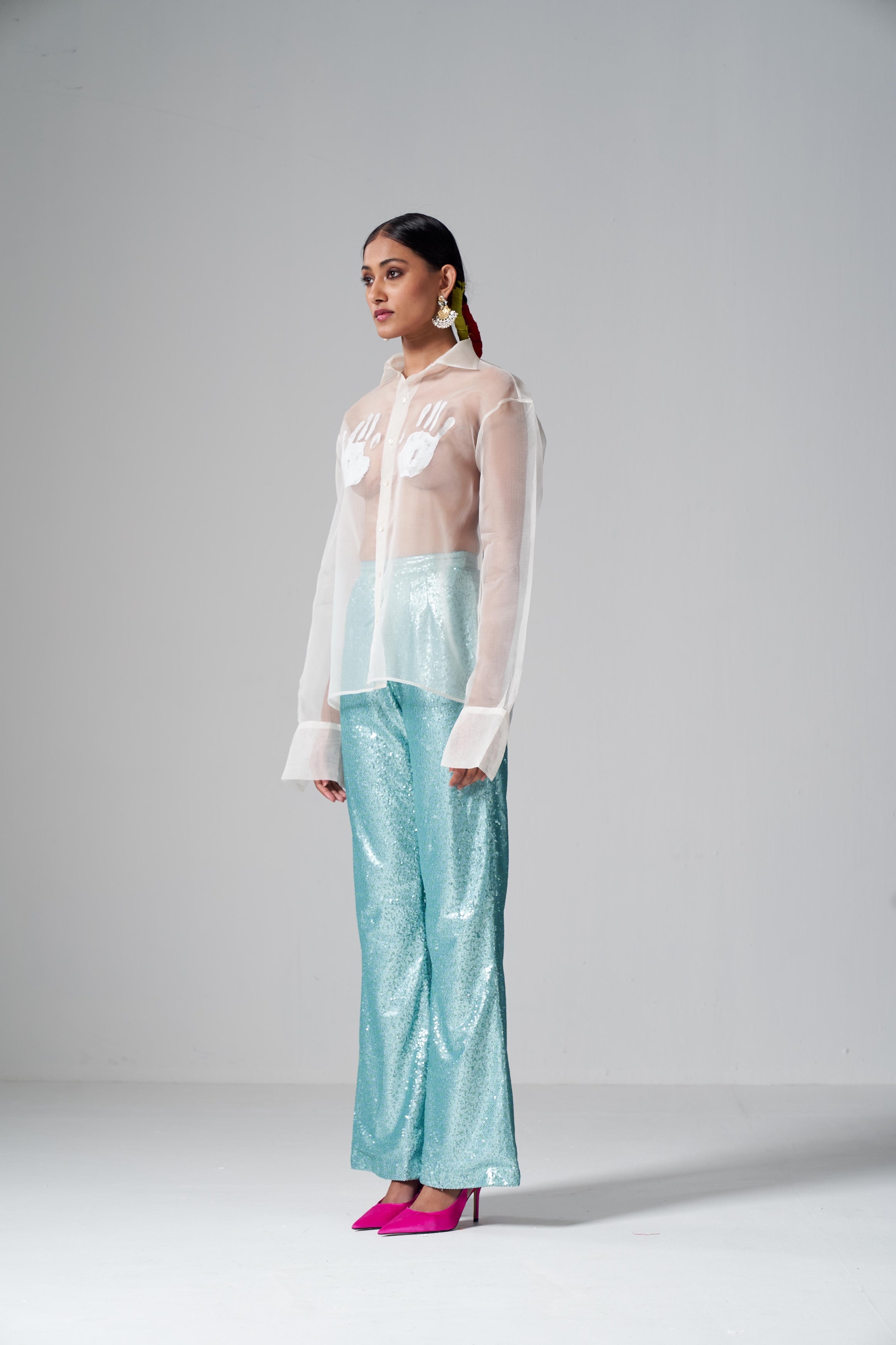 Handprint Organza Shirt