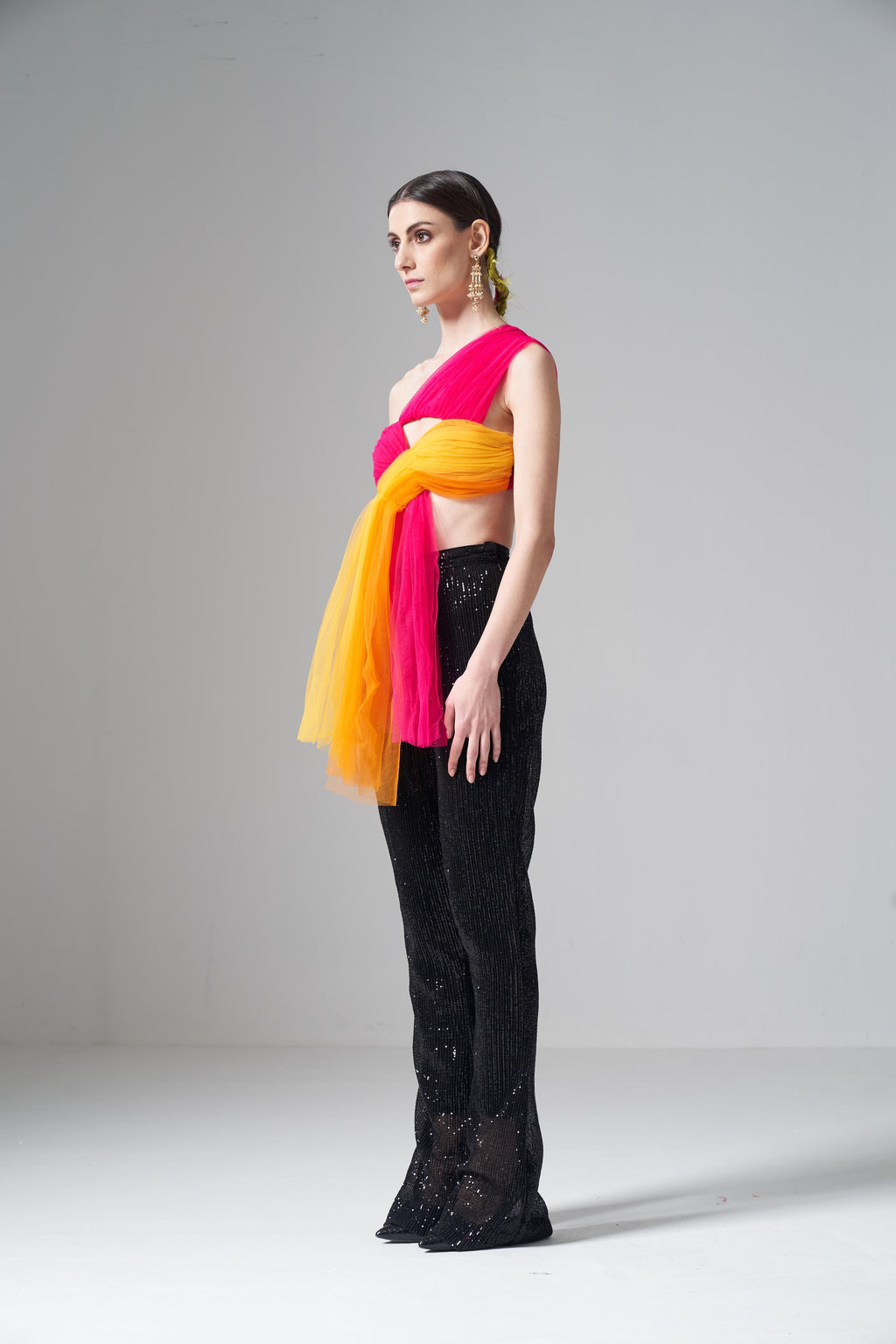 Pink Yellow Tulle Top