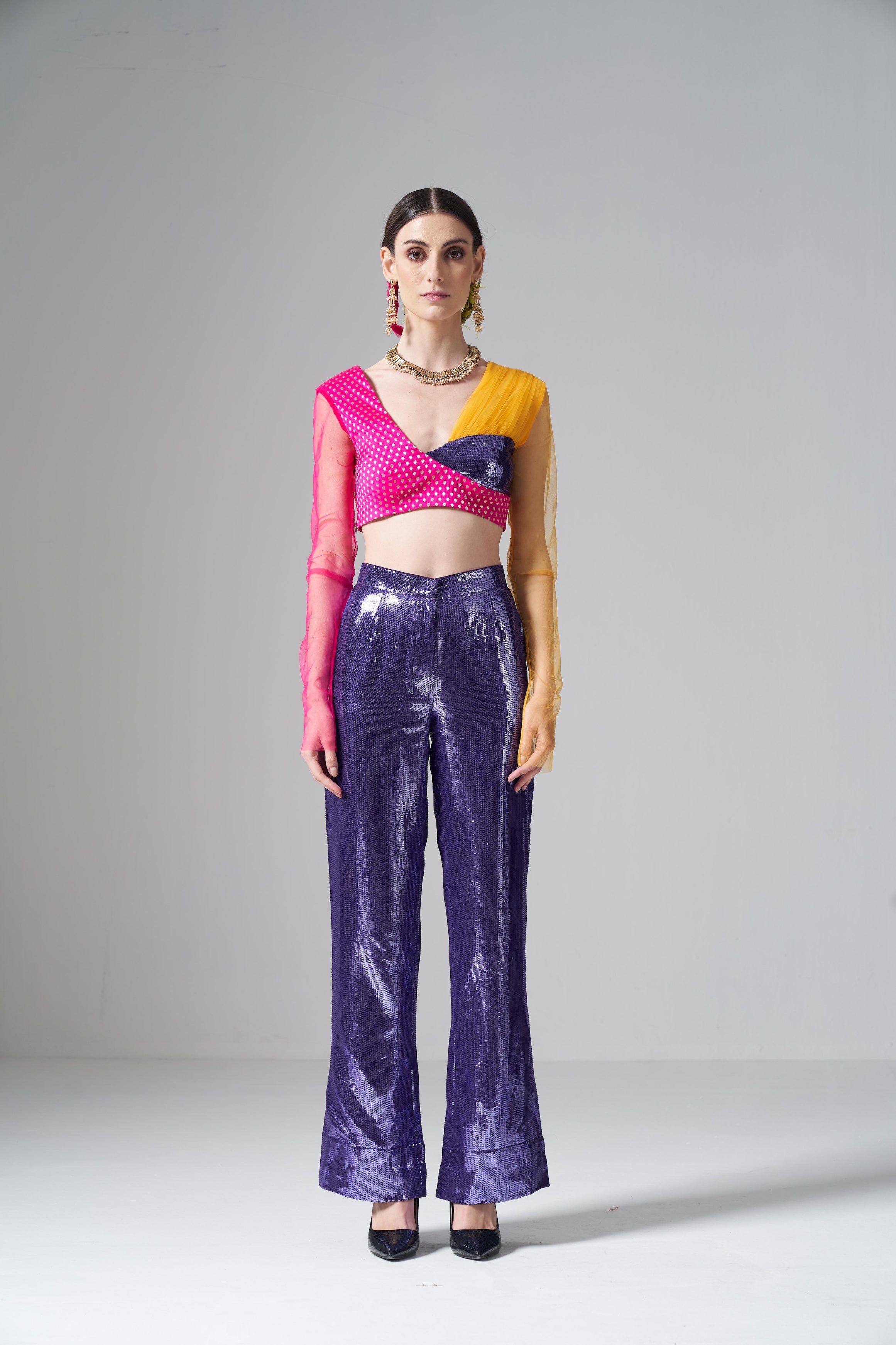 Purple Sequin Trousers