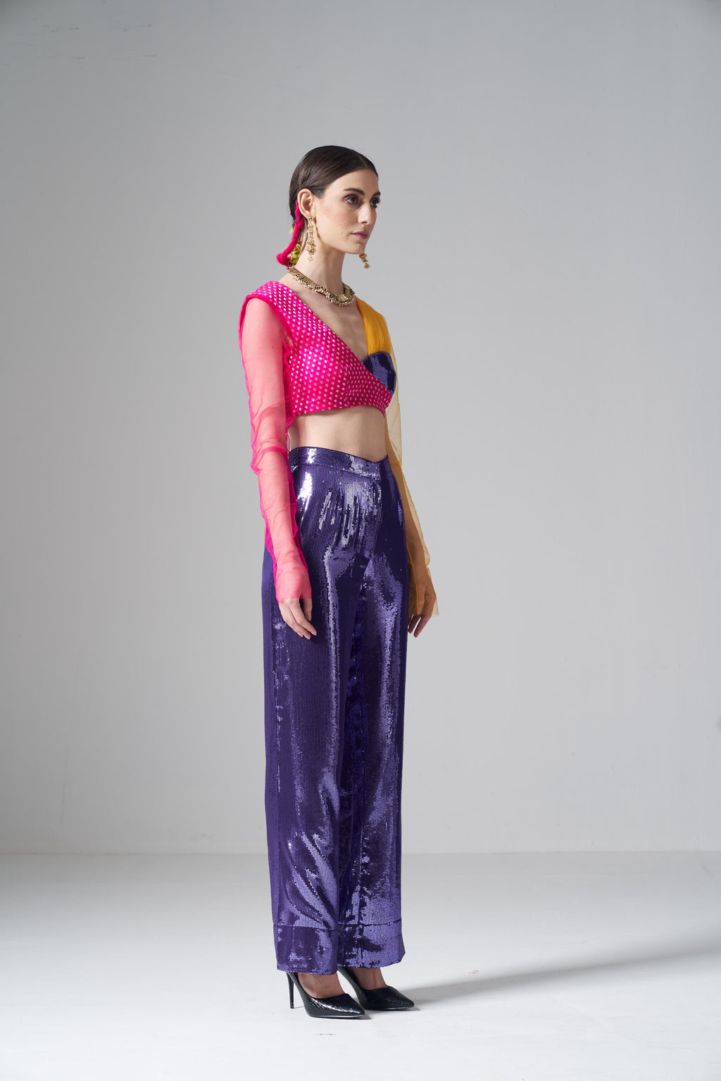 Purple Sequin Trousers