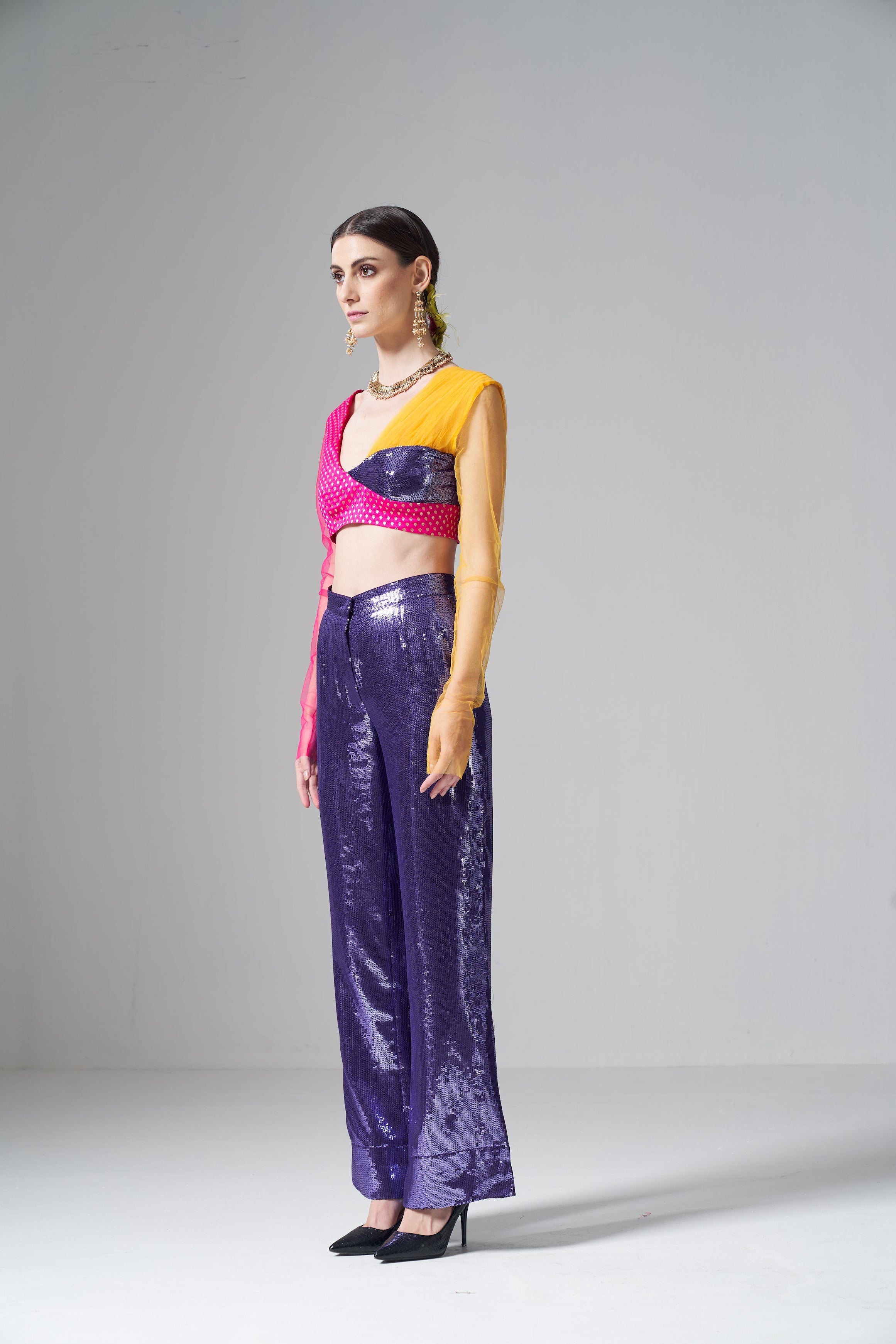 Purple Sequin Trousers