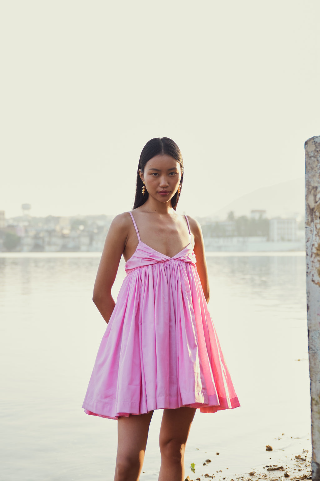 Pink Khadi Cotton Dress