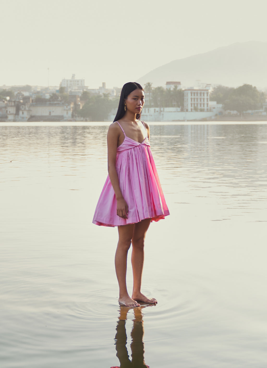Pink Khadi Cotton Dress