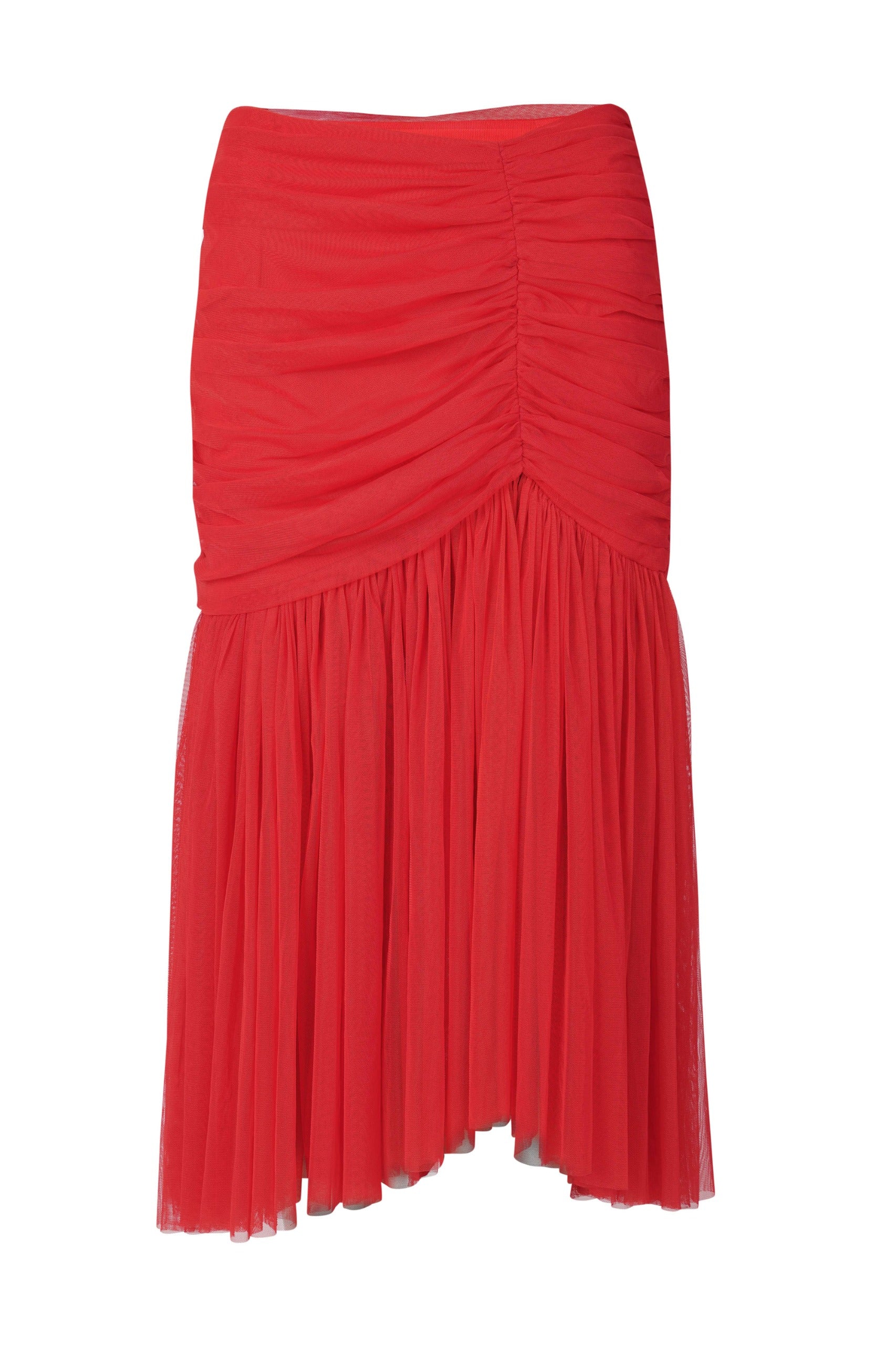 Red Gathered Skirt