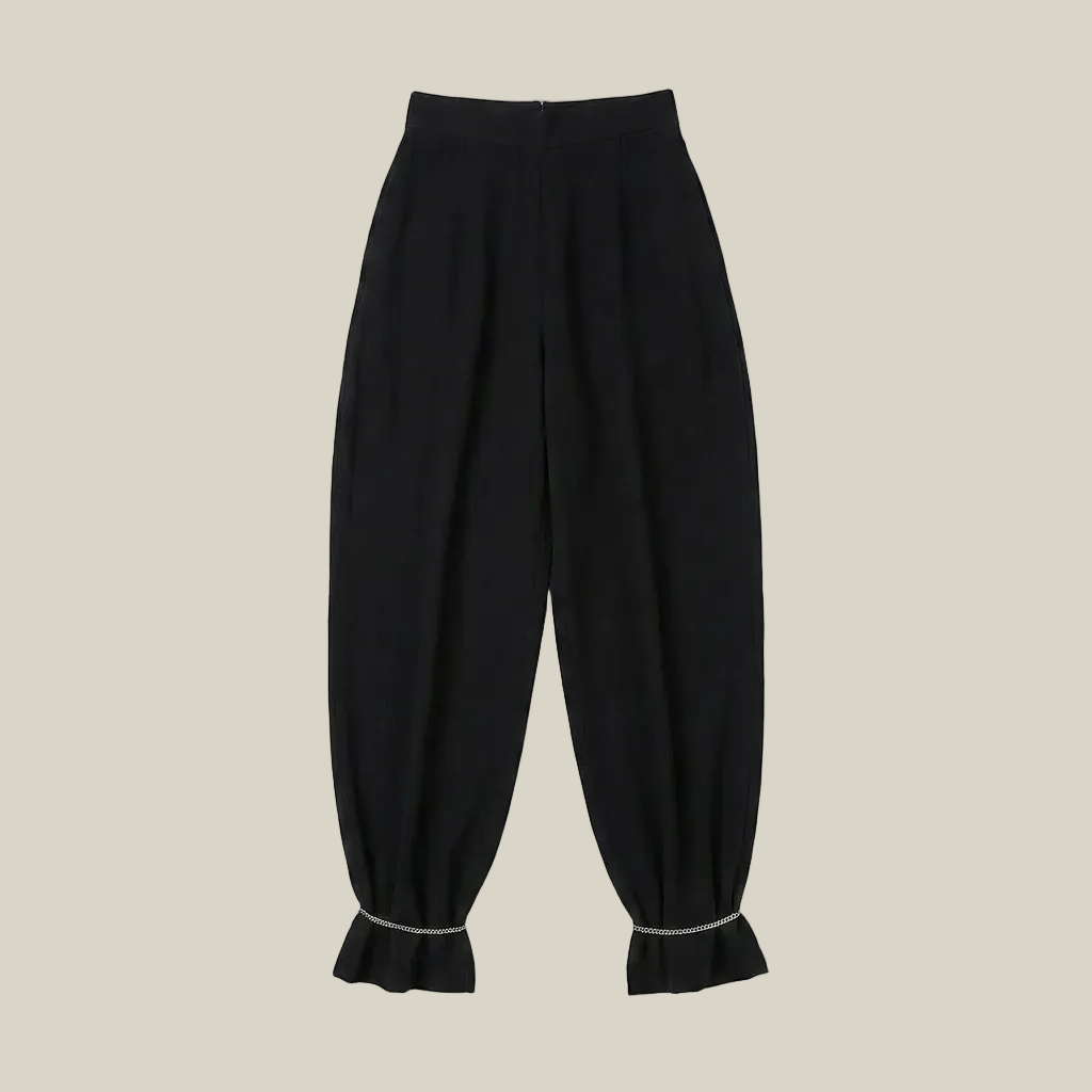 Black Chiffon Trousers 