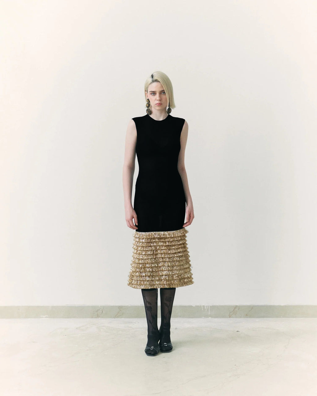 Black Kiran Midi Dress