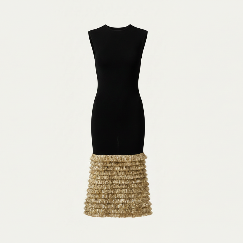 Black Kiran Midi Dress
