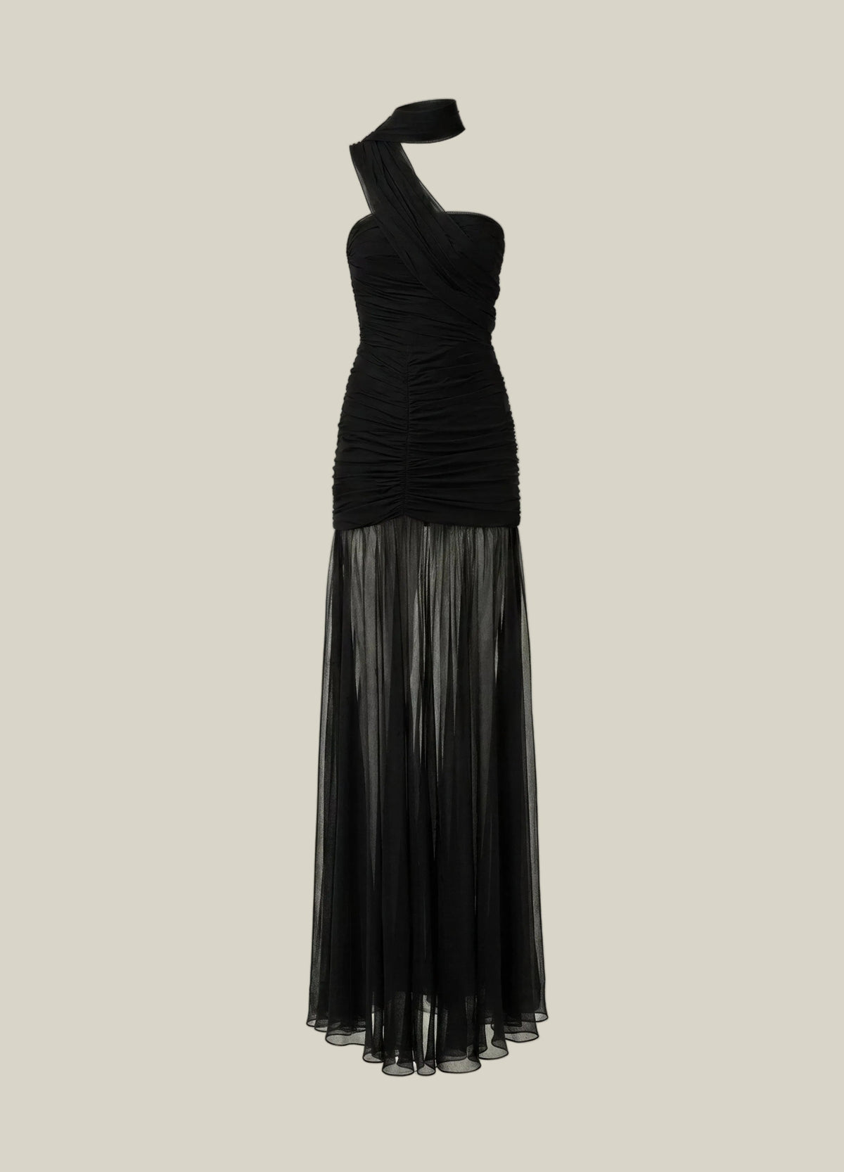 draped black dupatta dress