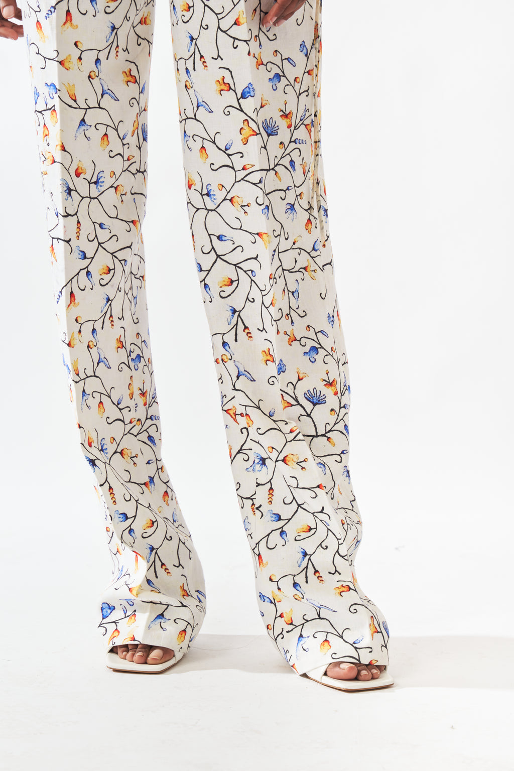 Floral Linen Trousers