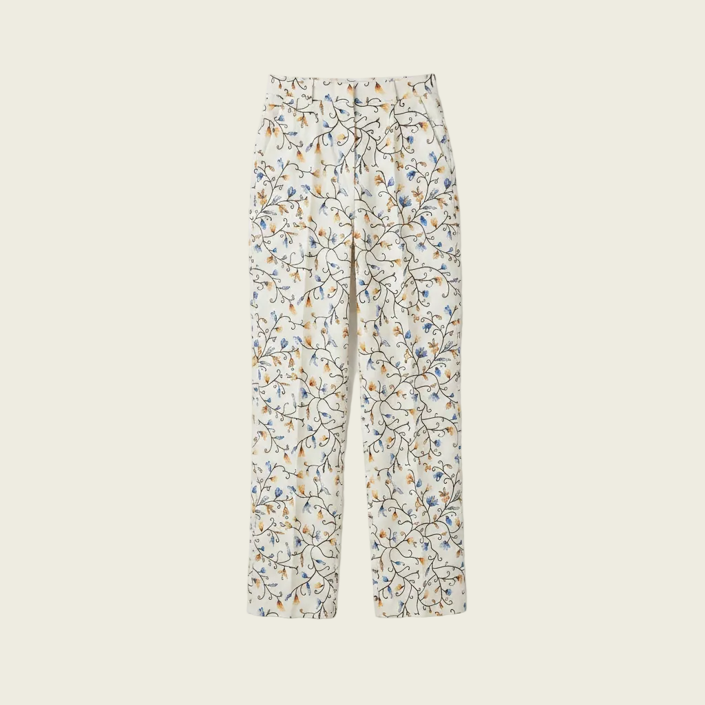 Linen Floral Trousers
