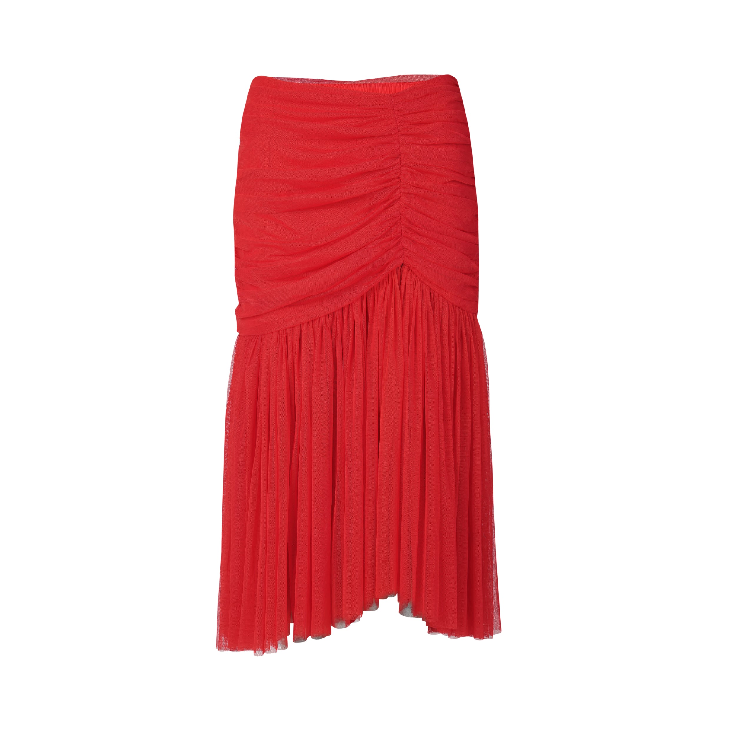 Red Gathered Skirt