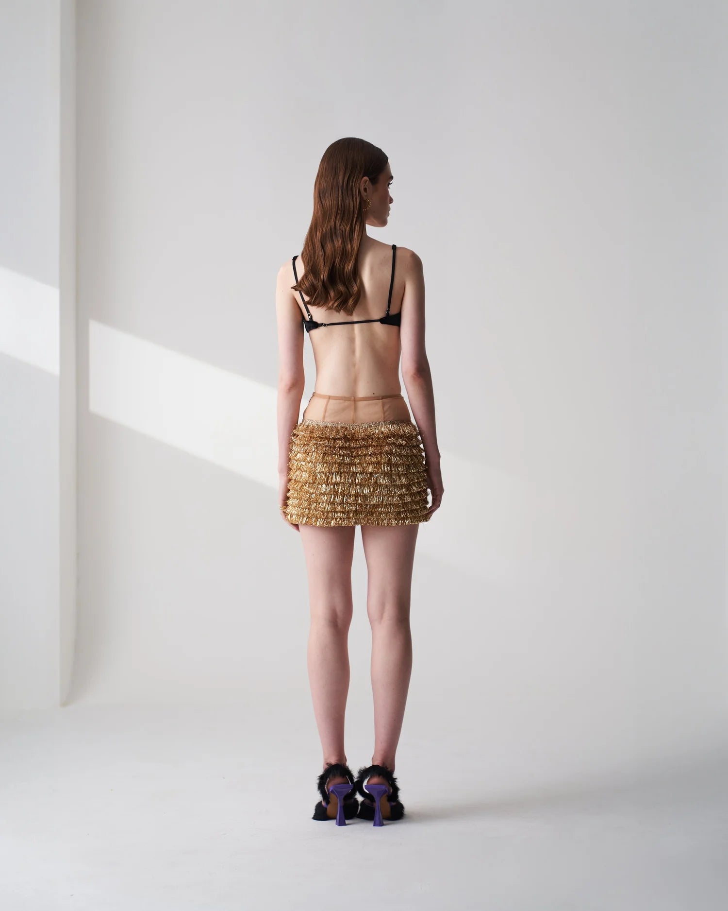 Golden Kiran Mini Skirt Black Velvet Bralette