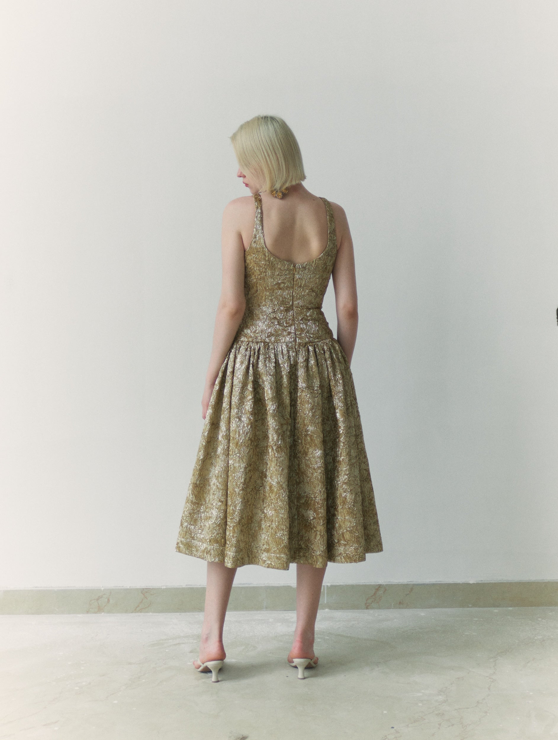 Golden Midi Dress SZABO SIHAG Golden Midi Dress SZABO SIHAG