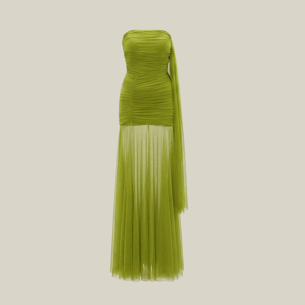 Green draped dupatta dress