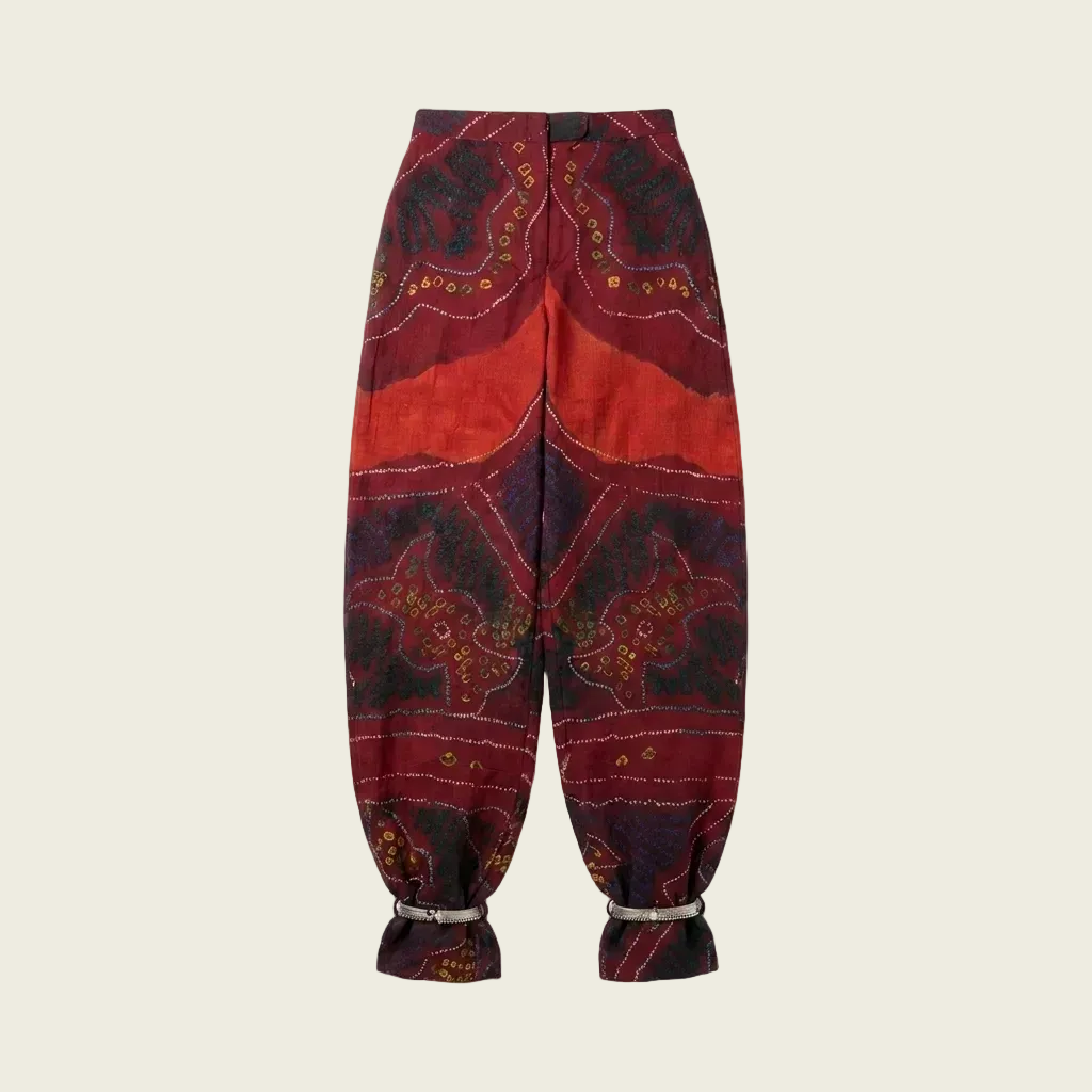 Hand Tie Dye India Odhni Cotton Pants