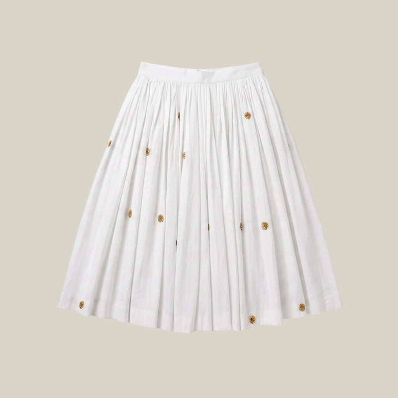 handwoven cotton white bijiya skirt
