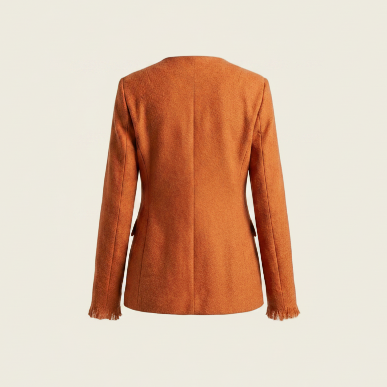 Handwoven Khadi Wool Orange Jacket