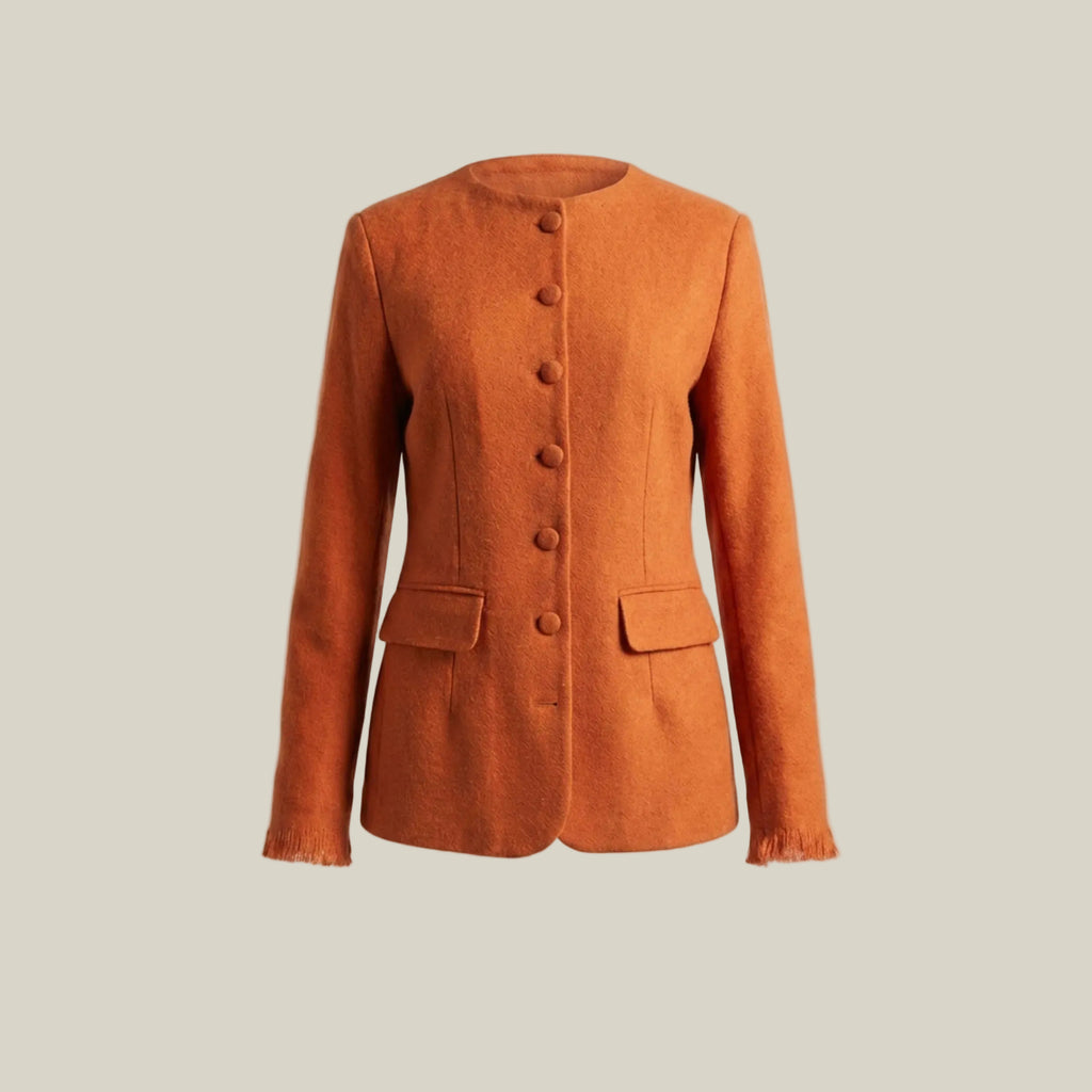 Handwoven Khadi Wool Orange Jacket