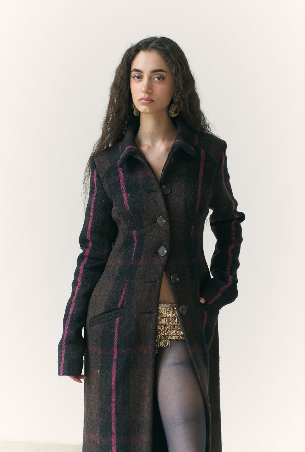 Handwoven Khadi Kambal Wool Long Coat