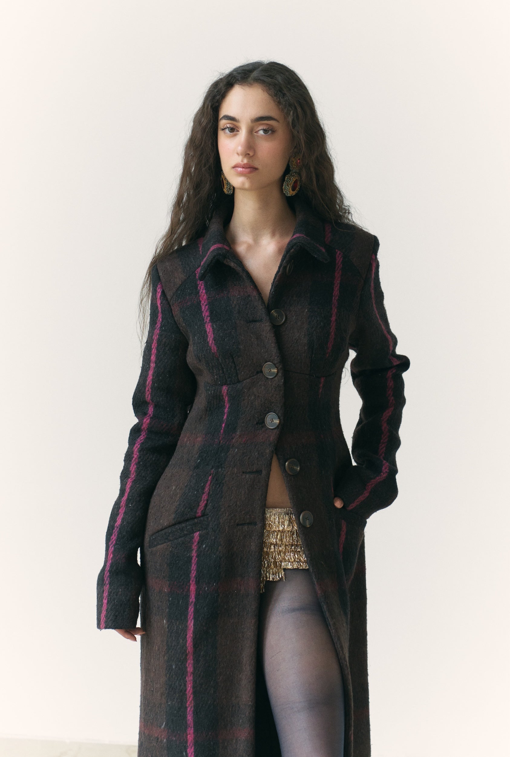 Handwoven Khadi Kambal Wool Long Coat