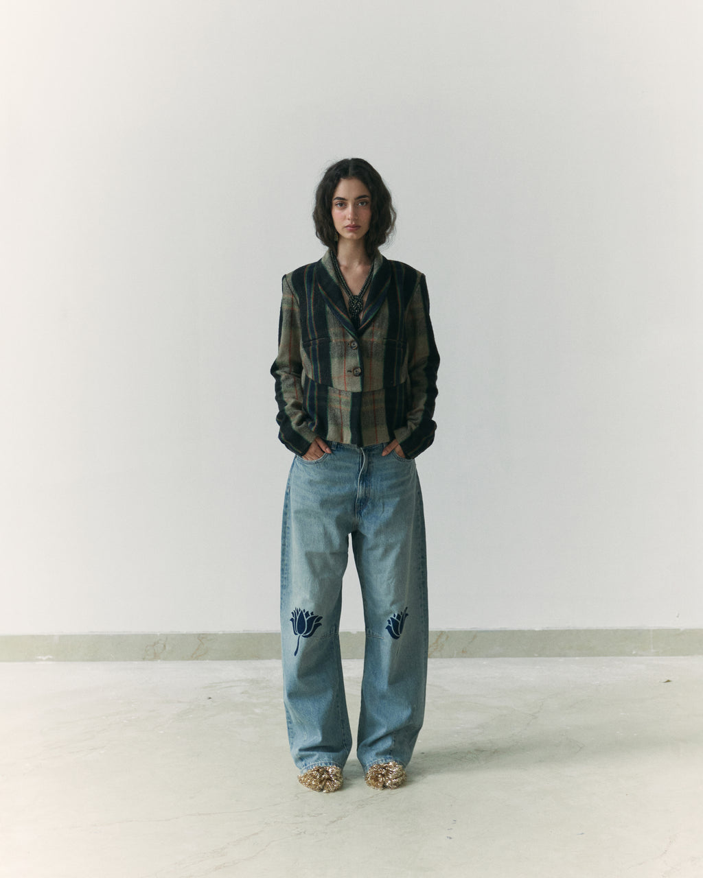Lotus Upcycled Denim Handwoven Wool Jacket