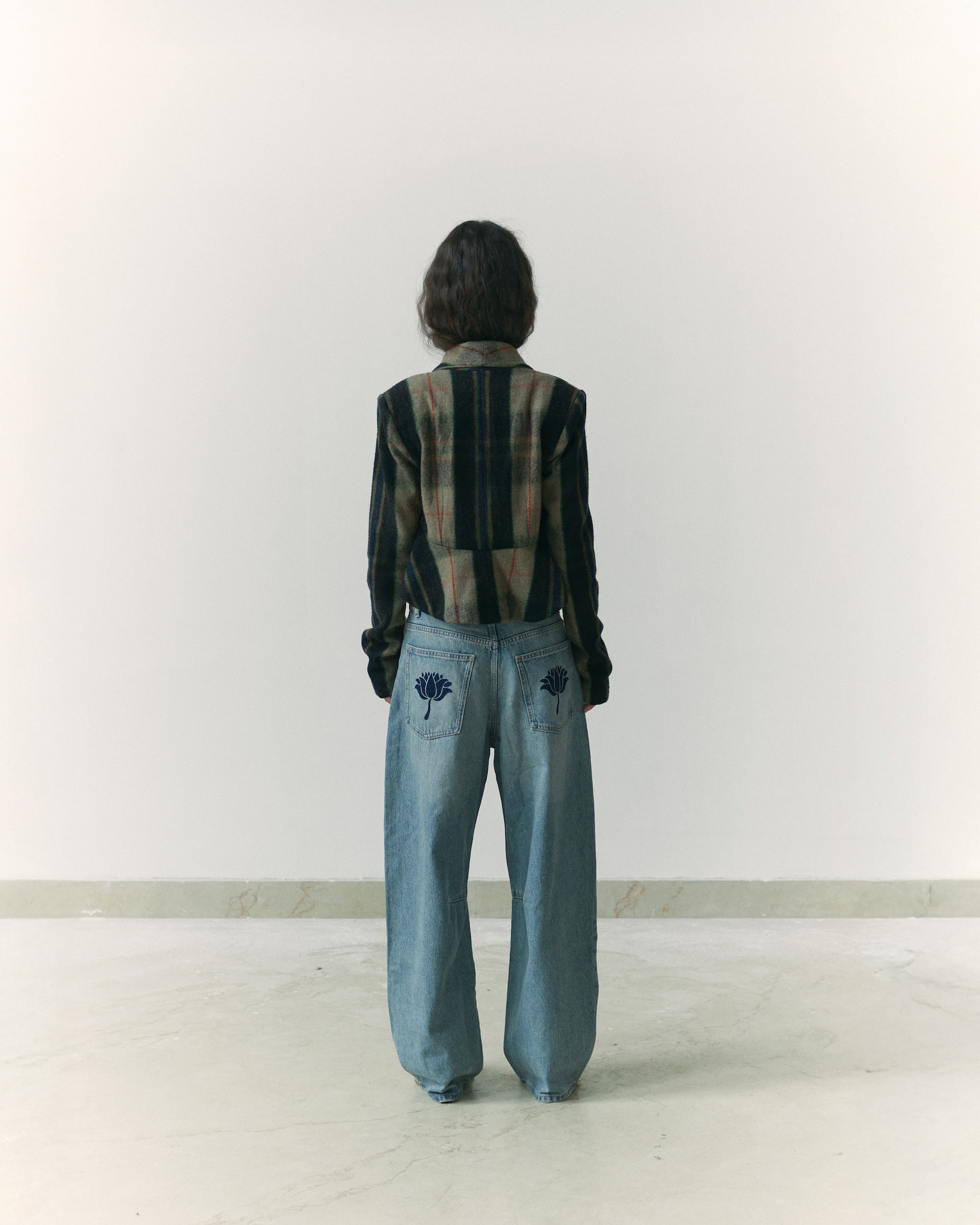 Lotus Upcycled Denim Handwoven Wool Jacket