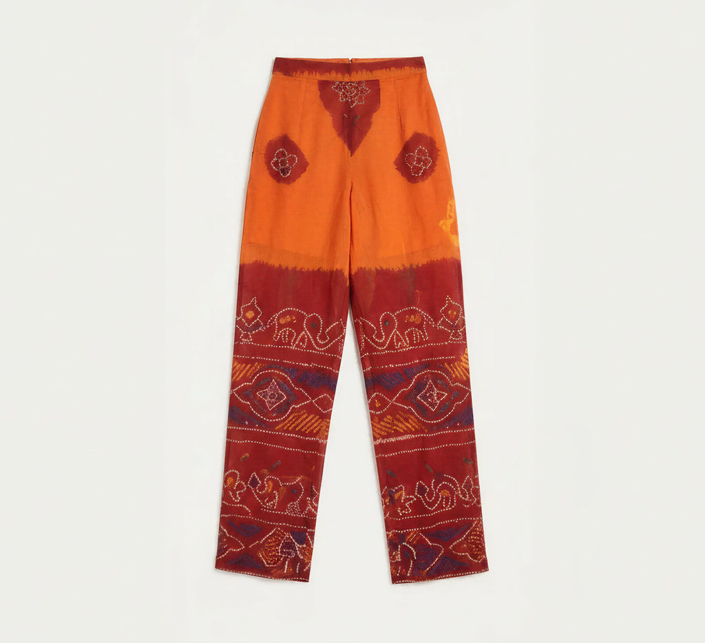 orange red odhani trousers