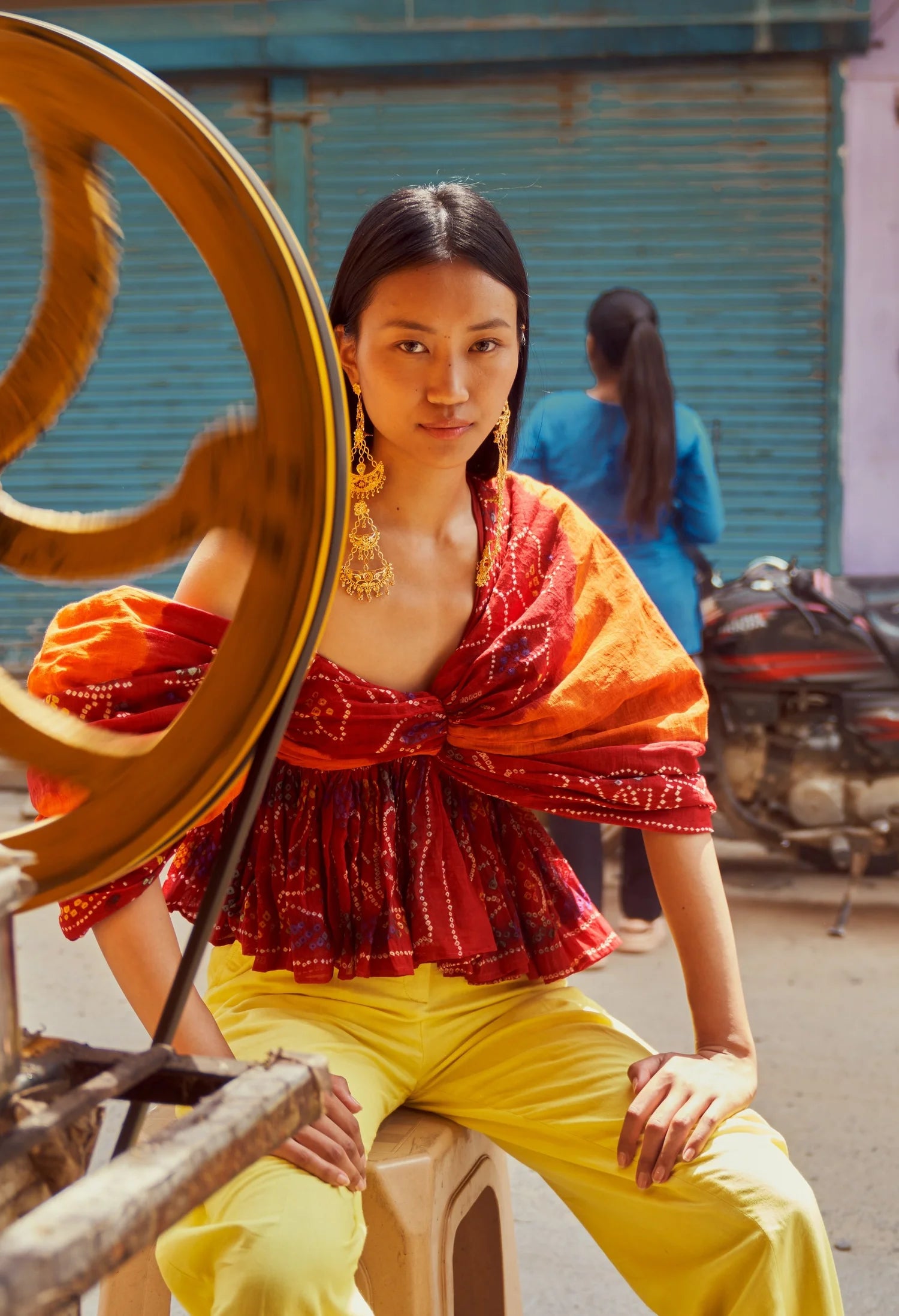 Draped Cotton Odhni Top