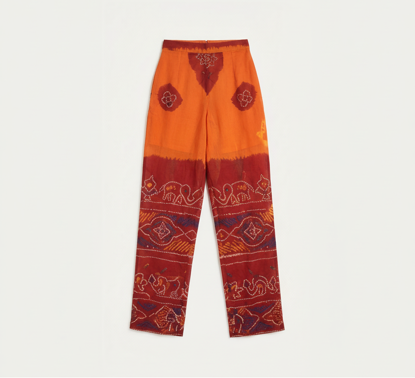 Colorful patterned cotton pants 